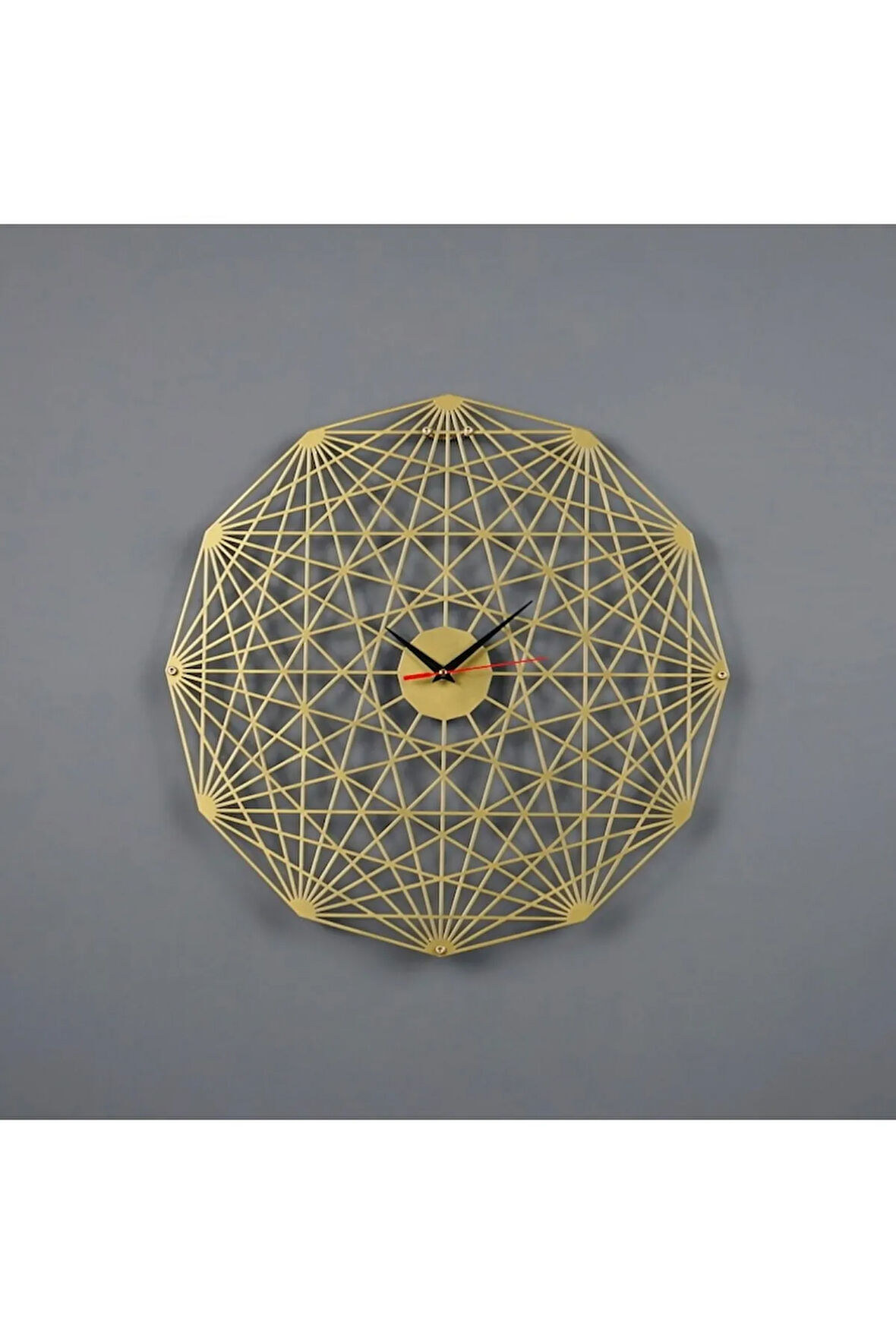 Tesseract Çapraz Poligon Metal Duvar Saati