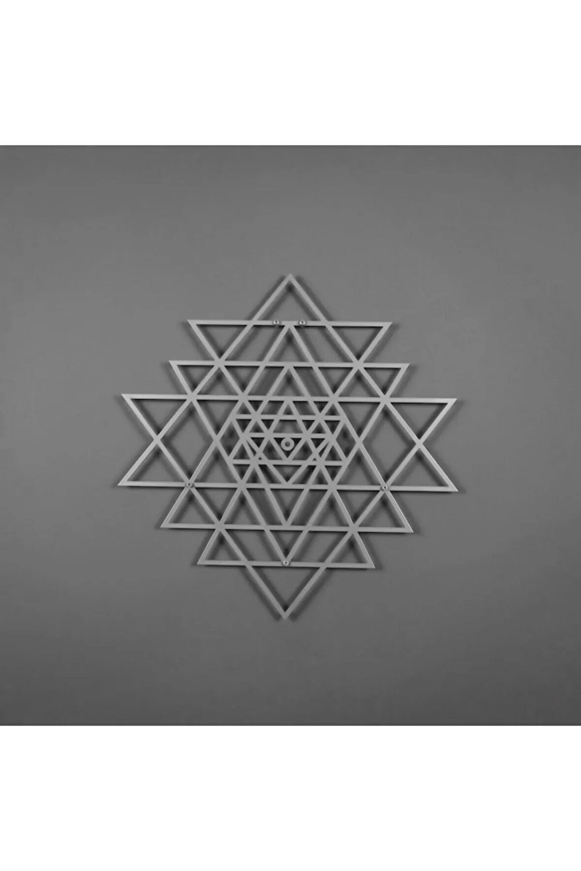 Sri Yantra Kutsal Üçgen Metal Duvar Dekoru