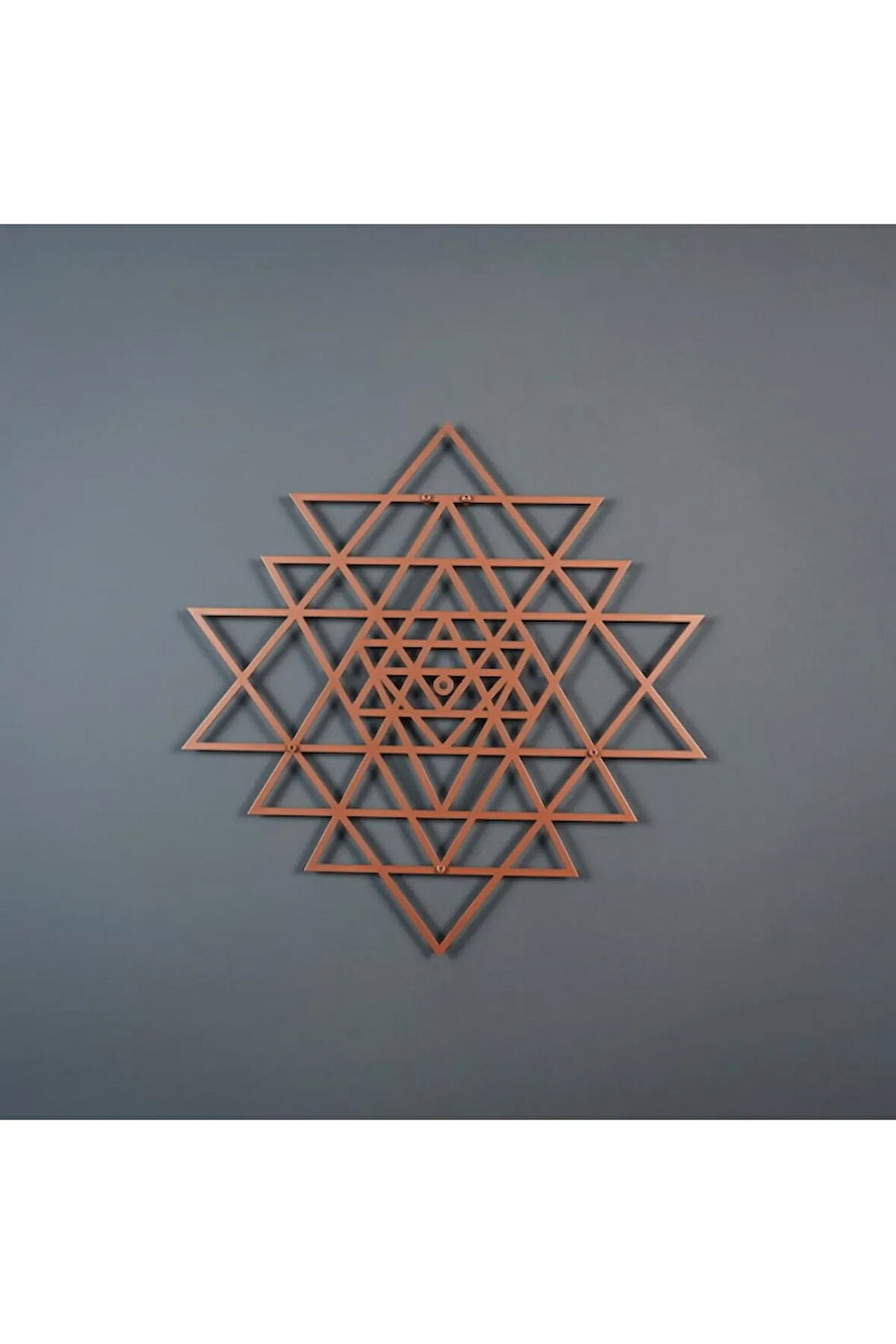 Sri Yantra Kutsal Üçgen Metal Duvar Dekoru