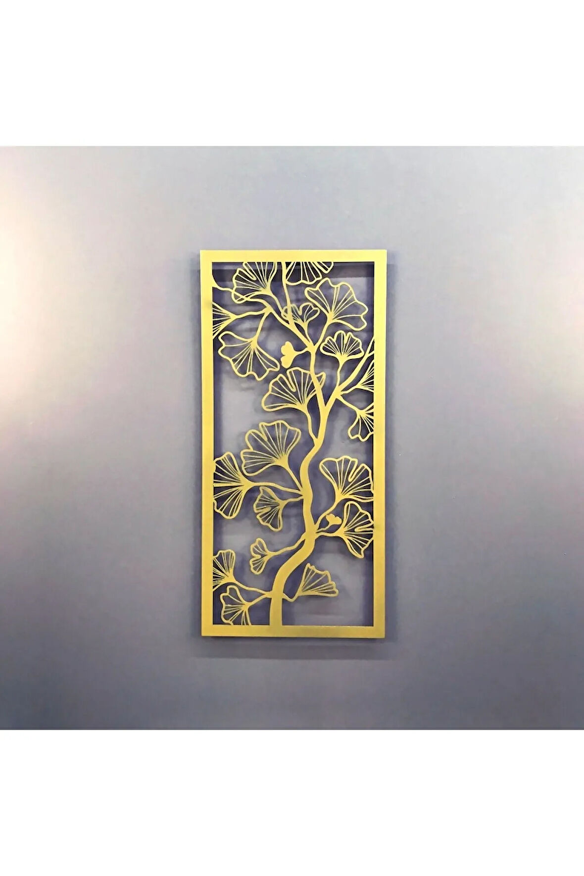 Gingko Biloba Yaprakları Metal Duvar Dekoru
