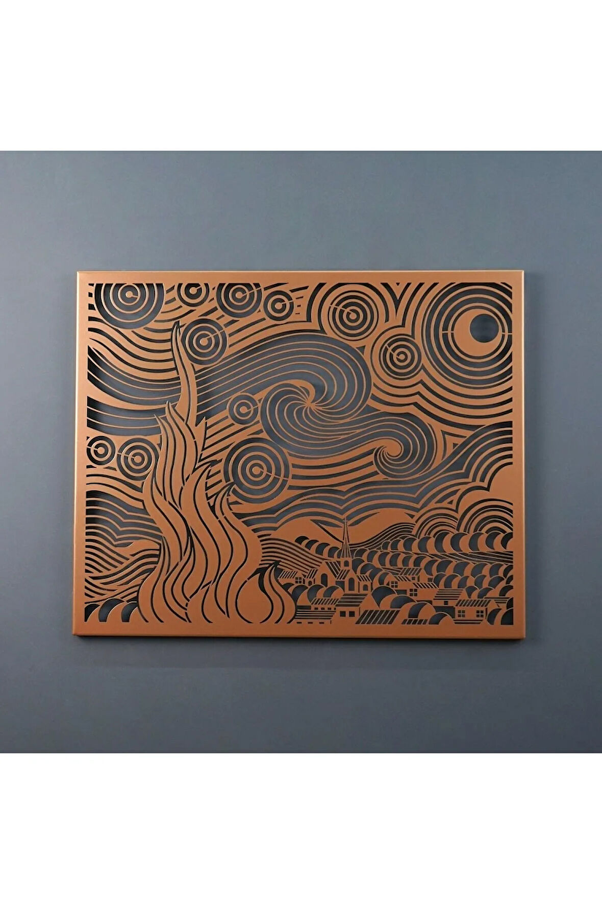 Van Gogh Yıldızlı Geceler Metal Duvar Dekoru