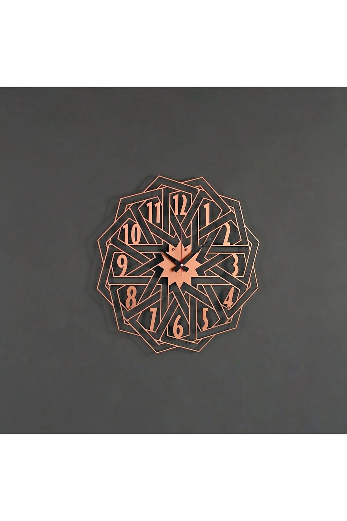 Geometrik Tasarımlı Metal Duvar Saati