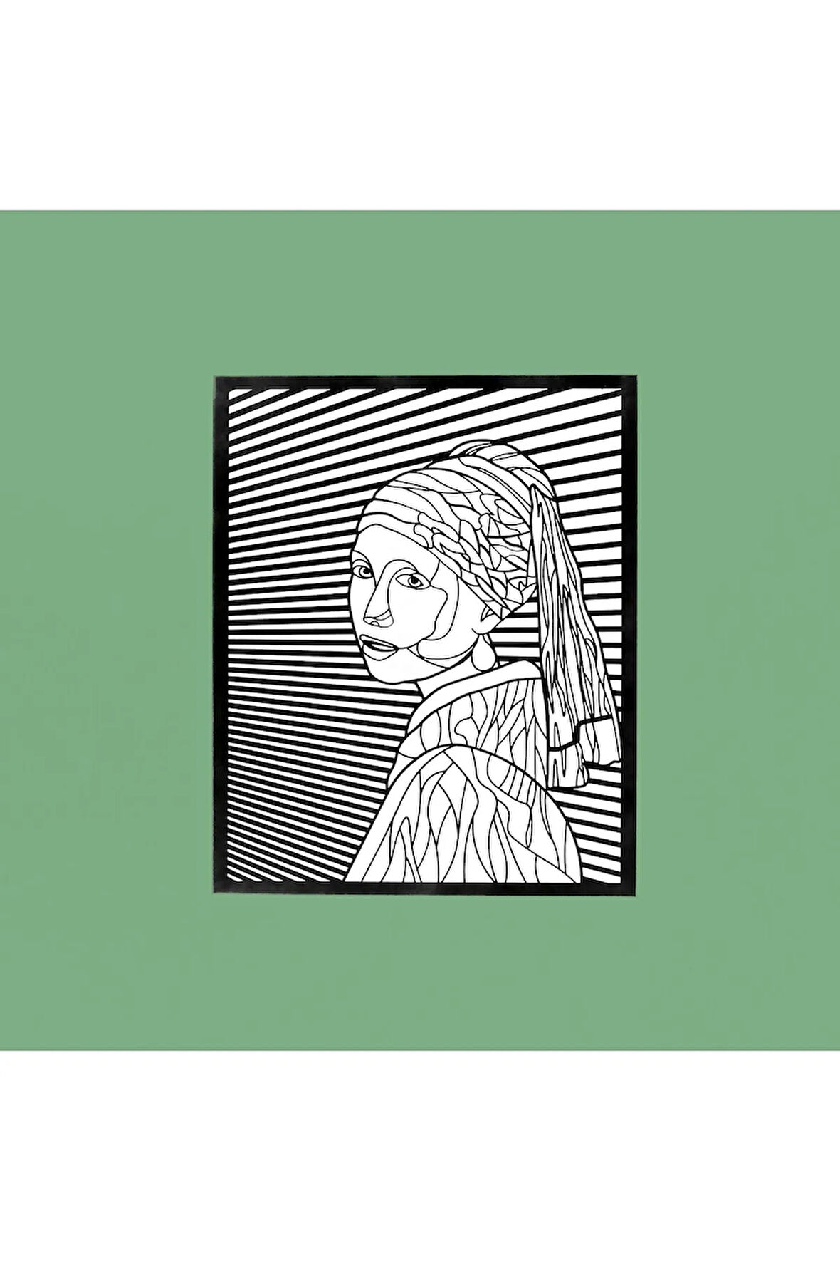 Inci Küpeli Kız Metal Duvar Dekoru (girl With A Pearl Earring By Johannes Vermeer)