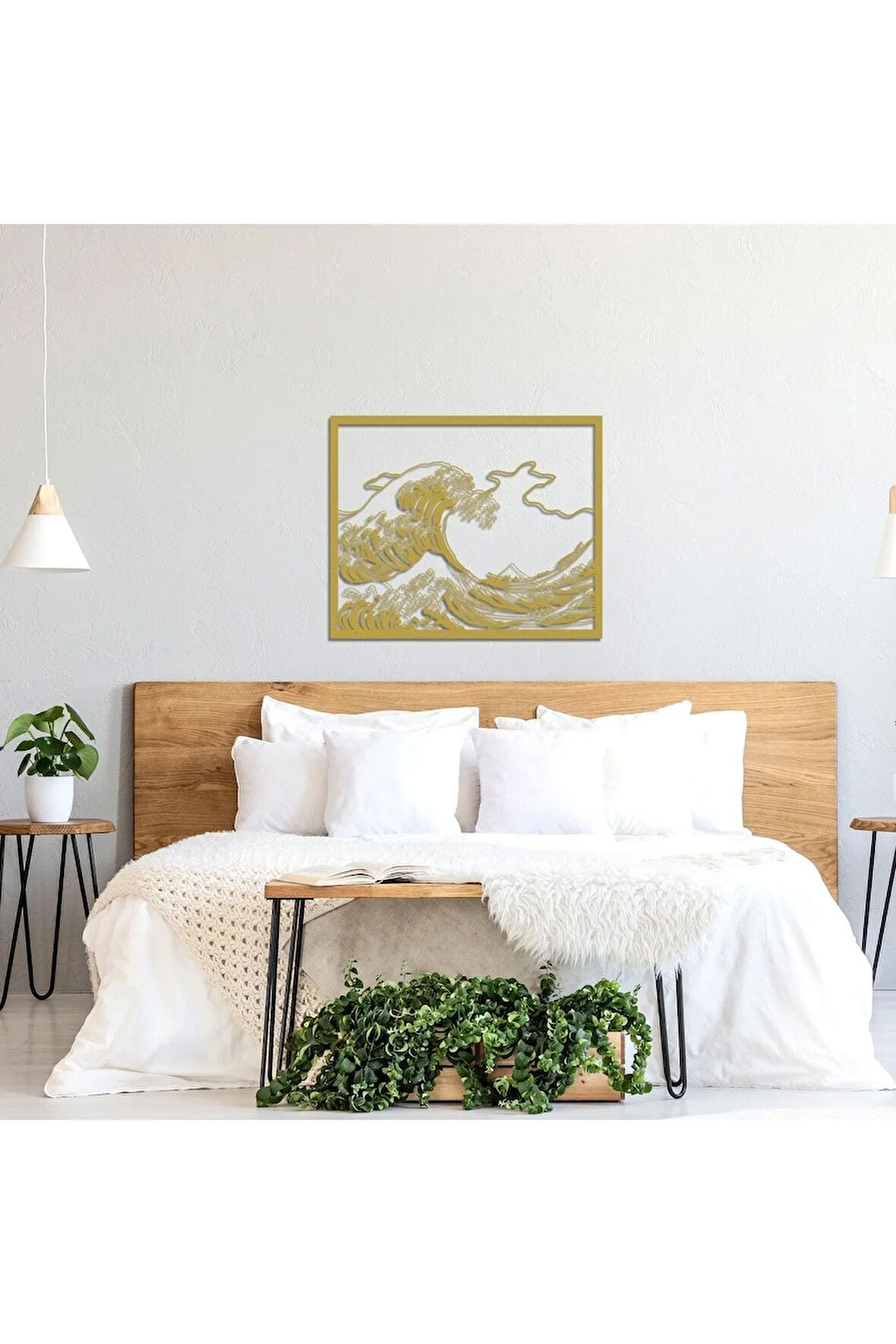 The Great Wave Off Kanagawa Hokusai Metal Duvar Dekoru
