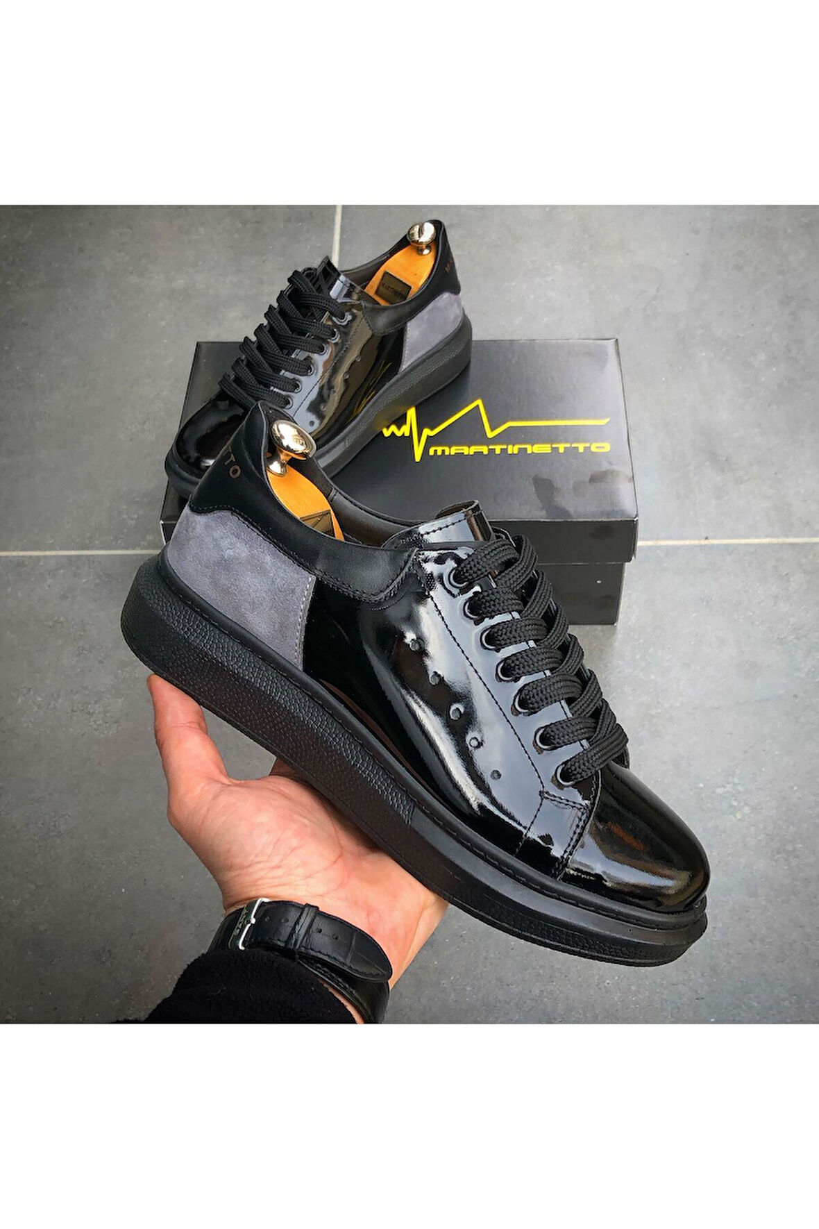 HAKİKİ DERİ YENİ SEZON RAHAT SİYAH RUGAN SNEAKER GÜNLÜK ERKEK AYAKKABI ÇG145398