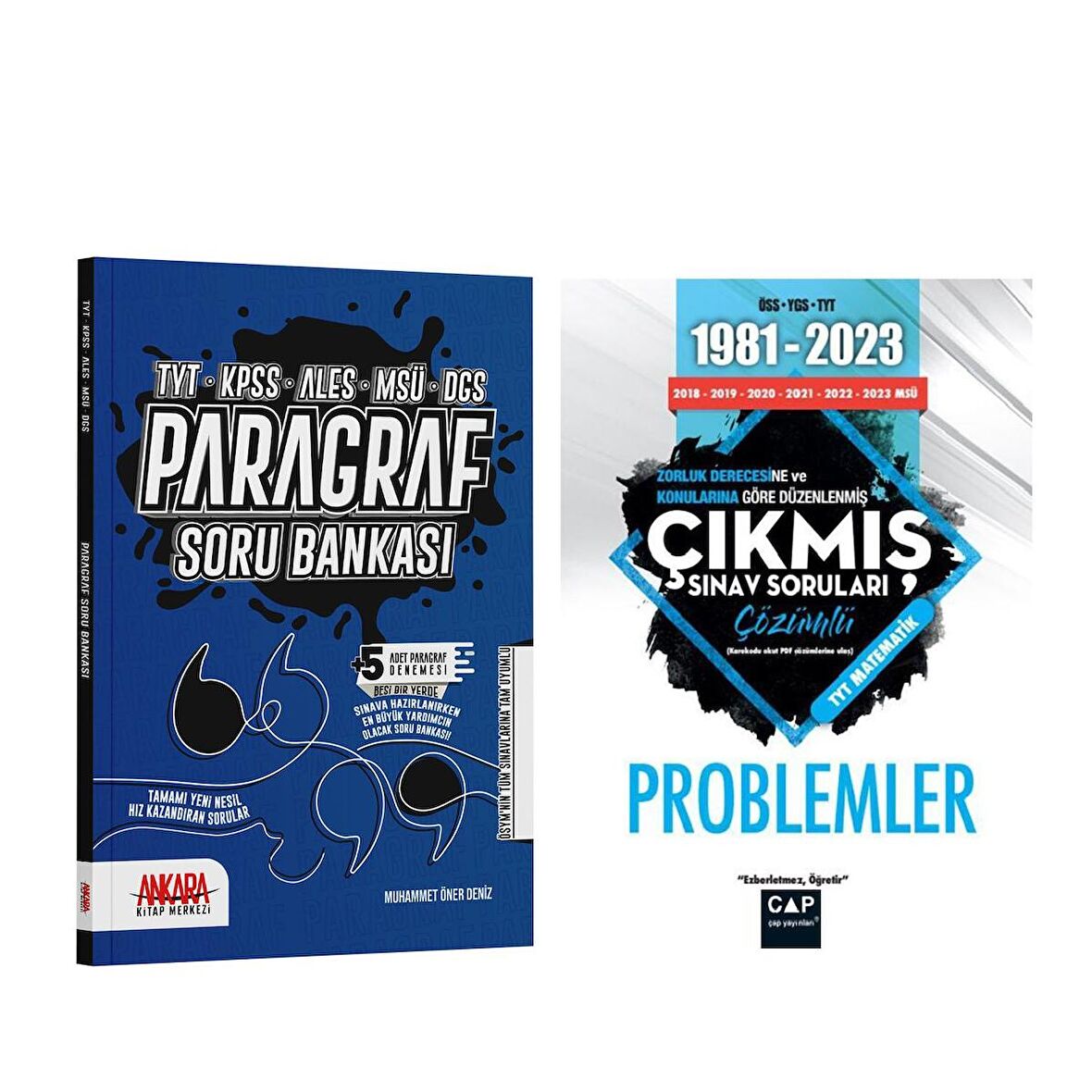Çap Yayınları Problemler Çıkmış Sorular ve Ankara Kitap Merkezi Paragraf Soru Bankası Seti 2 Kitap