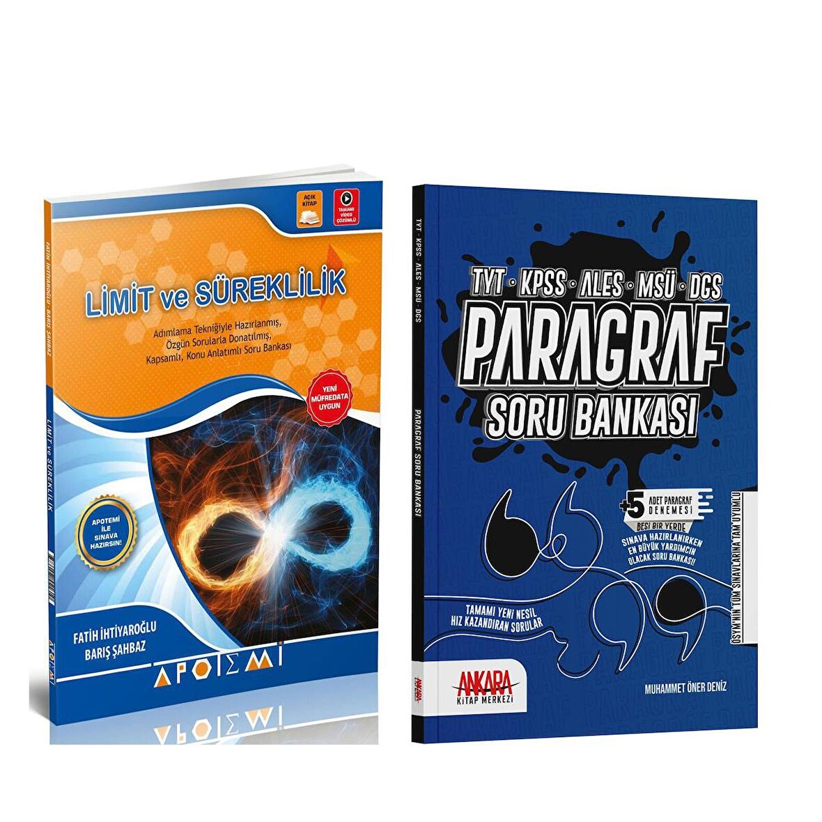 Apotemi Limit Süreklilik ve Ankara Kitap Merkezi Paragraf Soru Bankası Seti 2 Kitap