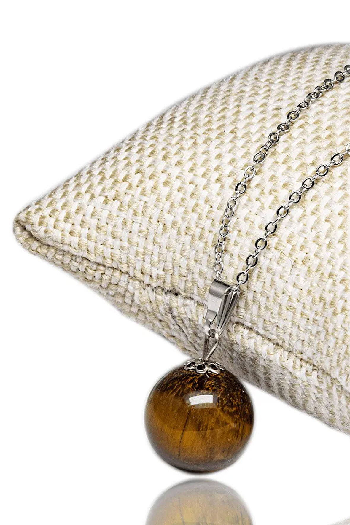 Sertifikalı Doğal Kaplan Gözü Taşı Kolye (afrika)