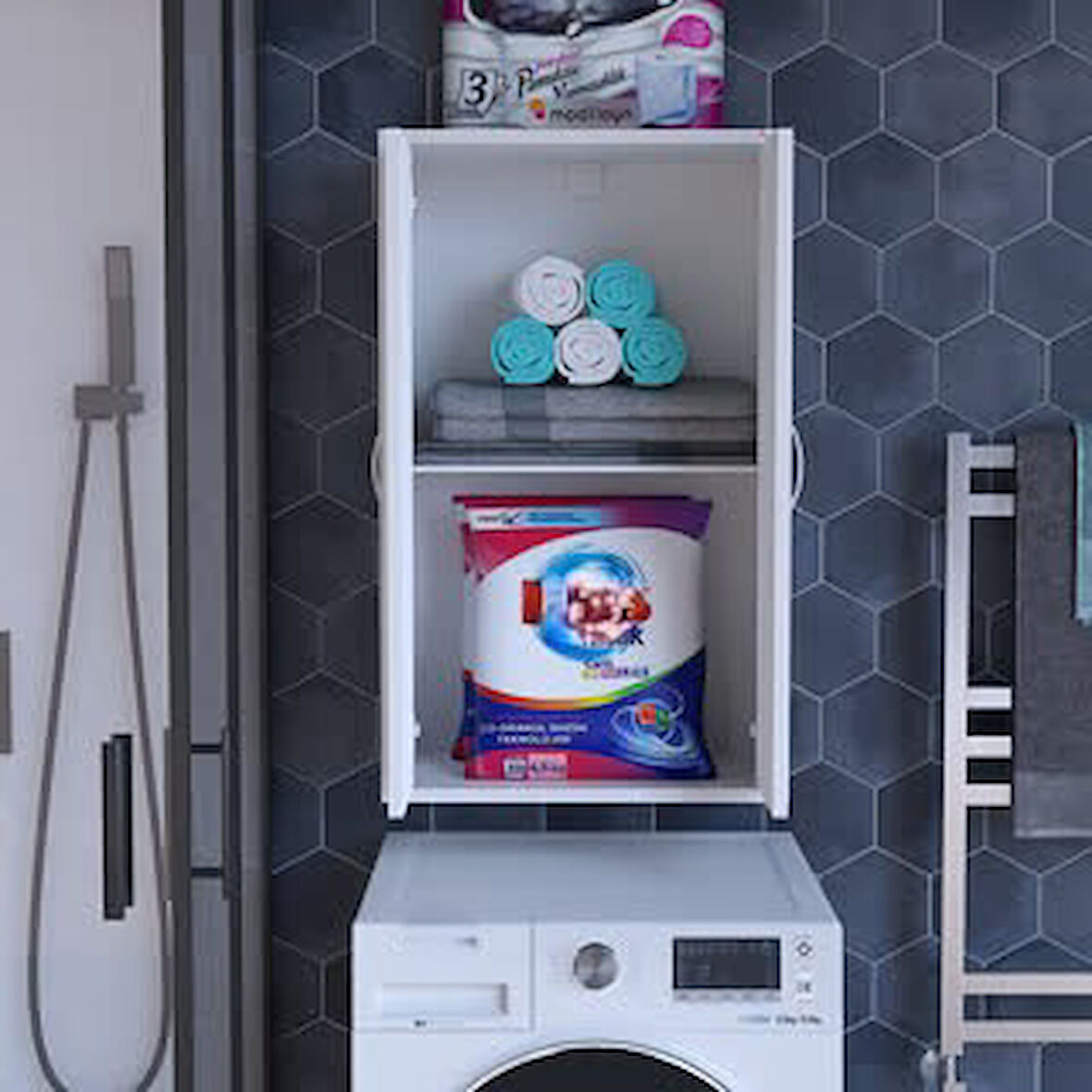 Modilayn NEWYORK 54 x 88,4 x 32,5 cm Makine Üstü Çok Amaçlı Asma Banyo & Mutfak Dolabı