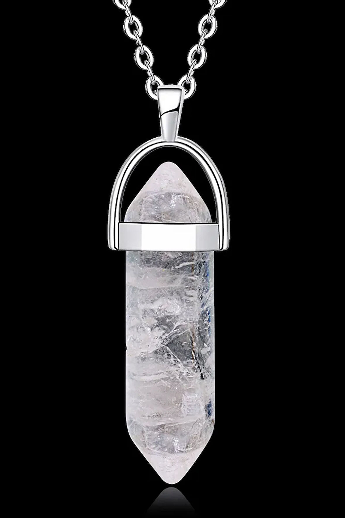 Sertifikalı Doğal Kristal Kuvars Taşı Doğal Taş Kolye