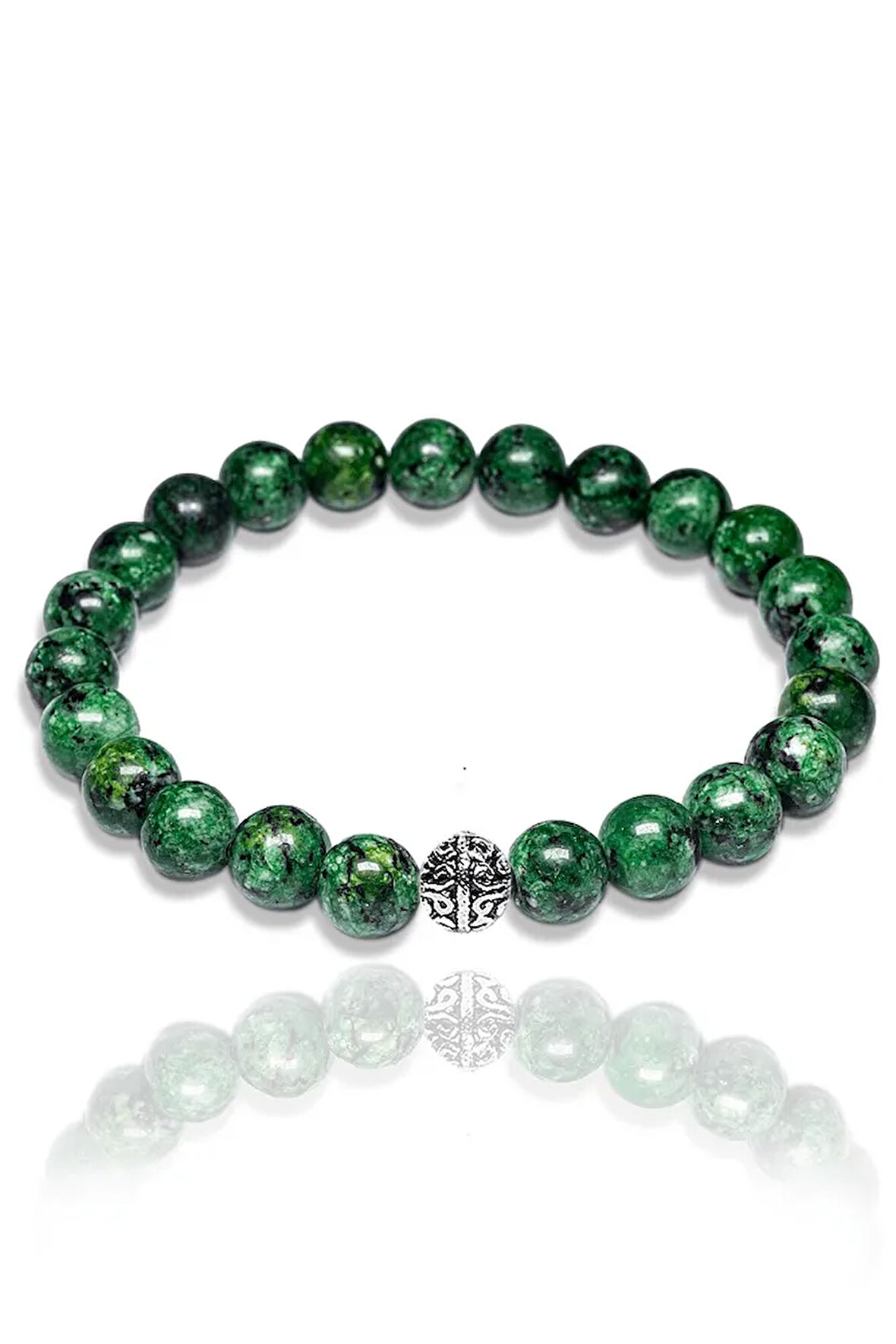 Sertifikalı Gerçek Doğal Yeşim Taşı Bileklik - Gümüş Aparatlı