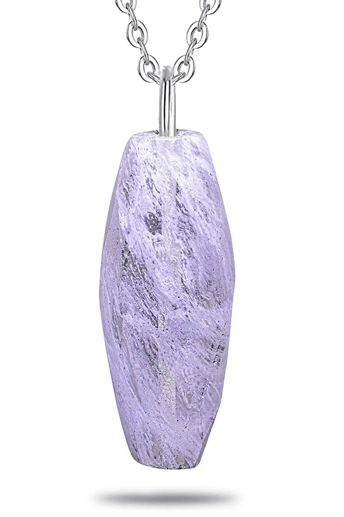 Sertifikalı Damarlı Doğal Kristal Kuvars Taşı Kolye