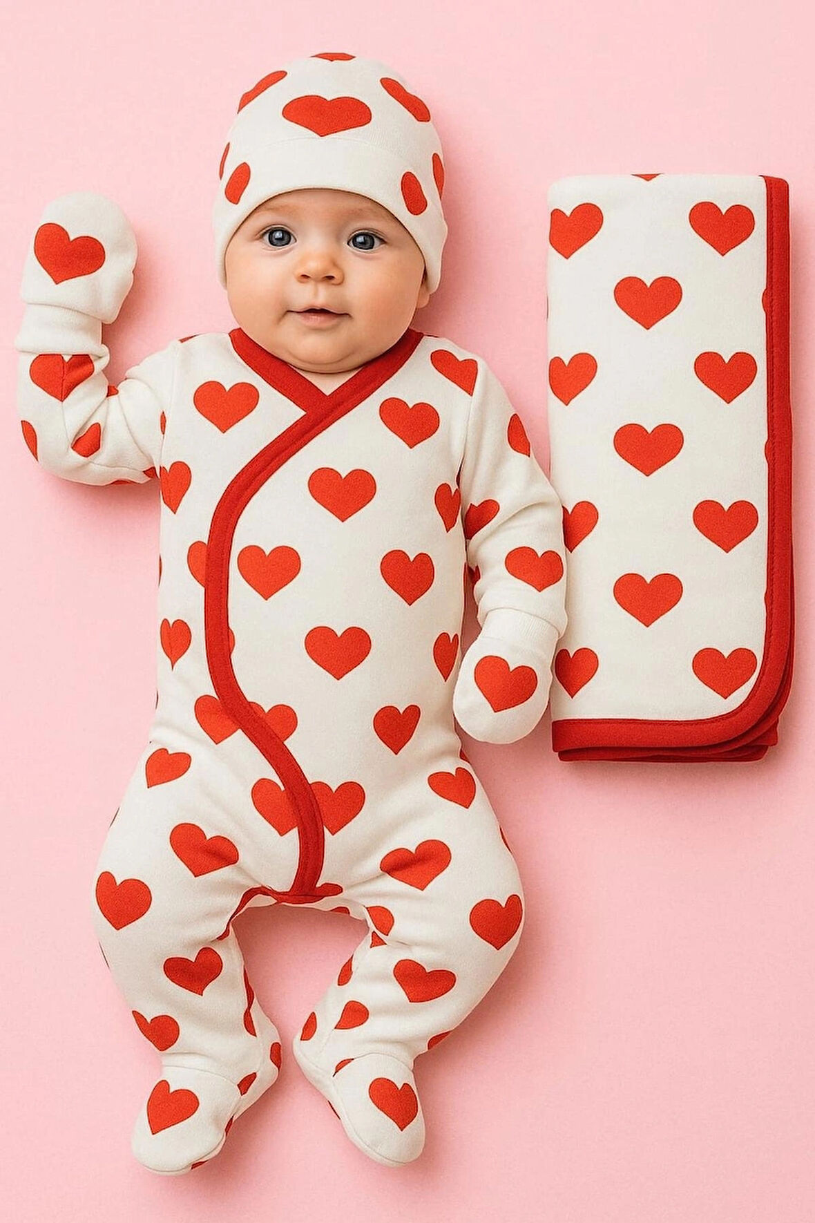 KIZ BEBEK 0-3 AY KALP DESENLİ 5Lİ ZIBIN TAKIMI