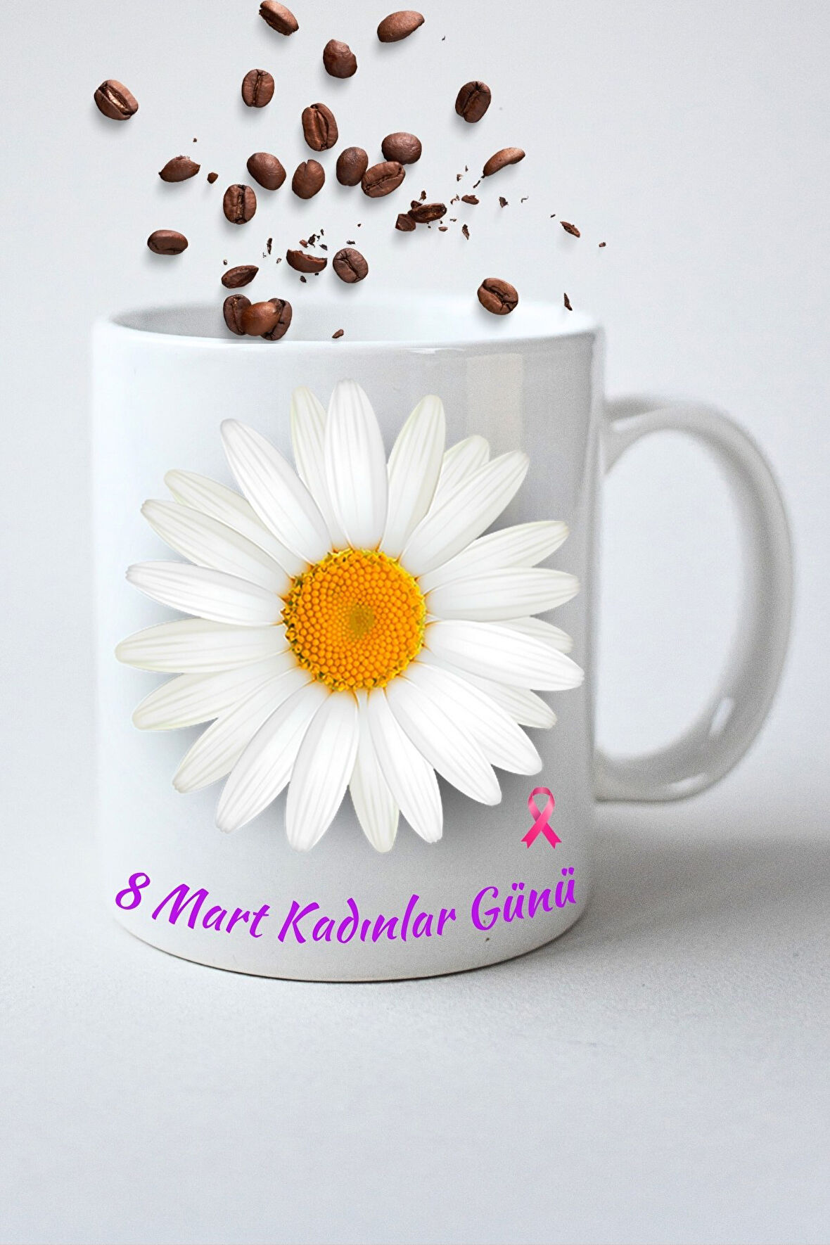 8 Mart Kadınlar Günü Hediyesi Baskılı Kupa Bardak Porselen Çay Kahve Fincanı-4