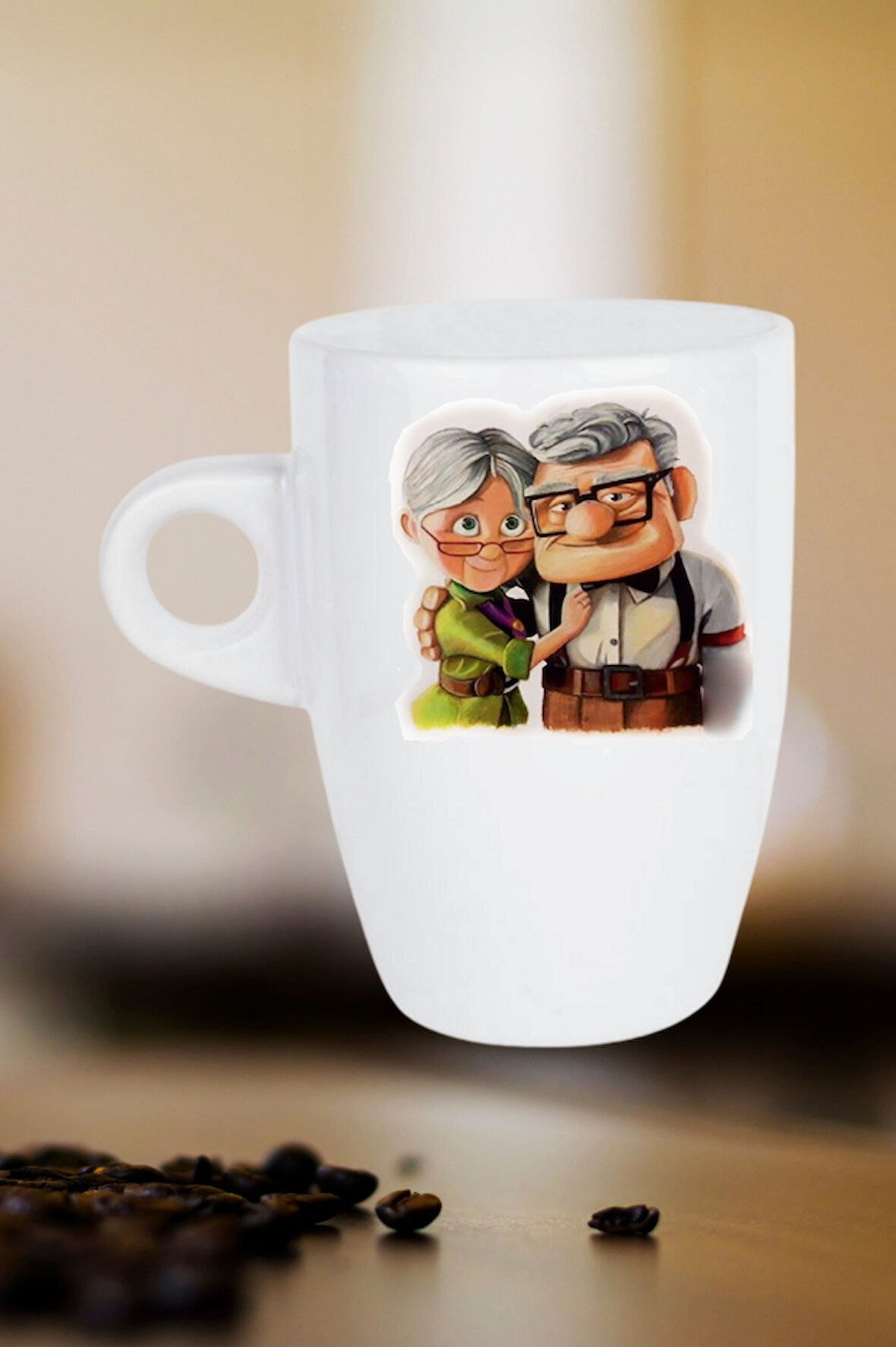 Yaşlı Çift Ömür Boyu Baskılı Hediye Kupa Bardak Porselen Latte Filtre Kahve Fincanı