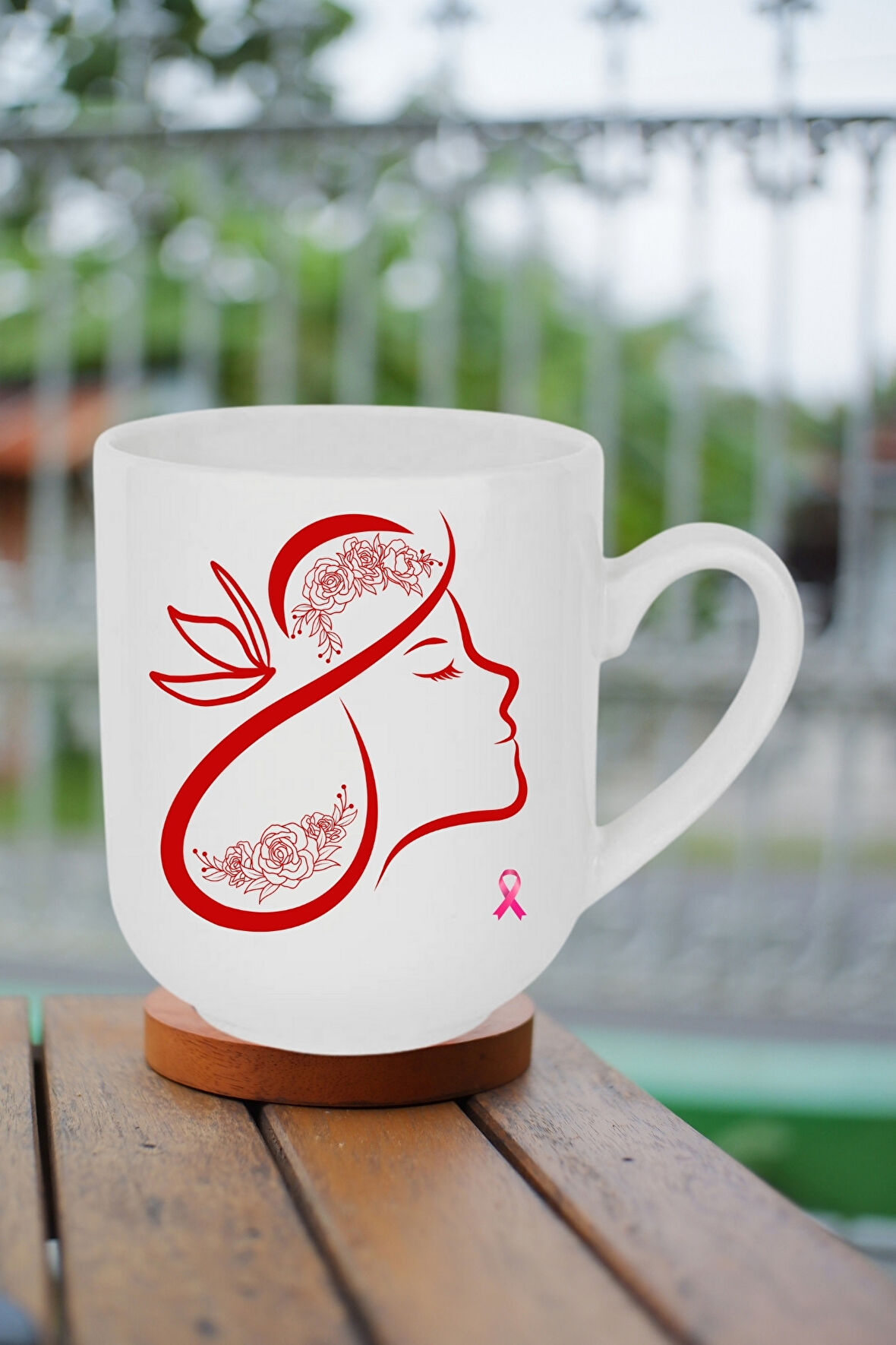 8 Mart Kadınlar Günü Hediyesi İçi Beyaz Lüx Kupa Bardak Porselen Çay Kahve Fincanı-1