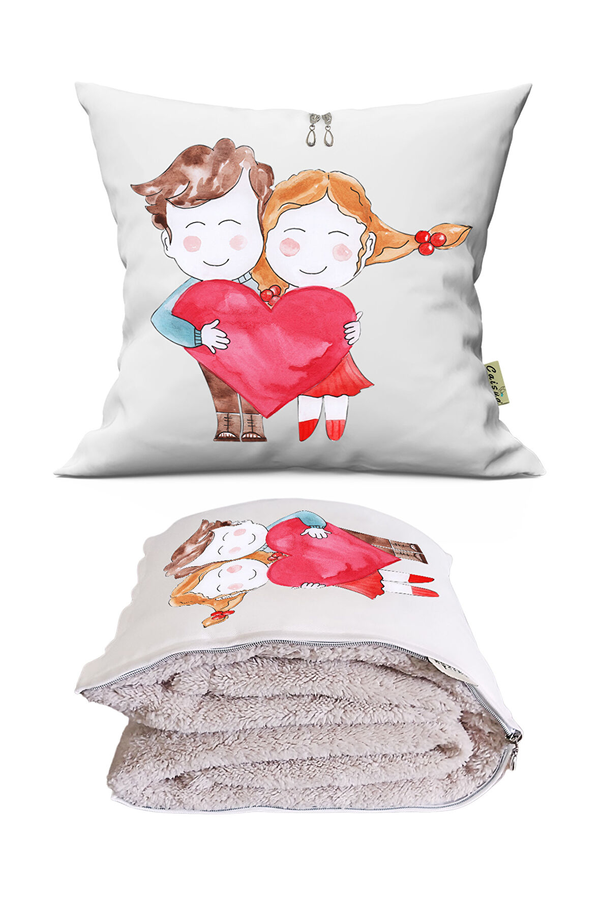 Love 3 Tv Battaniyeli Opsiyonel Dekoratif Hediye Yastık