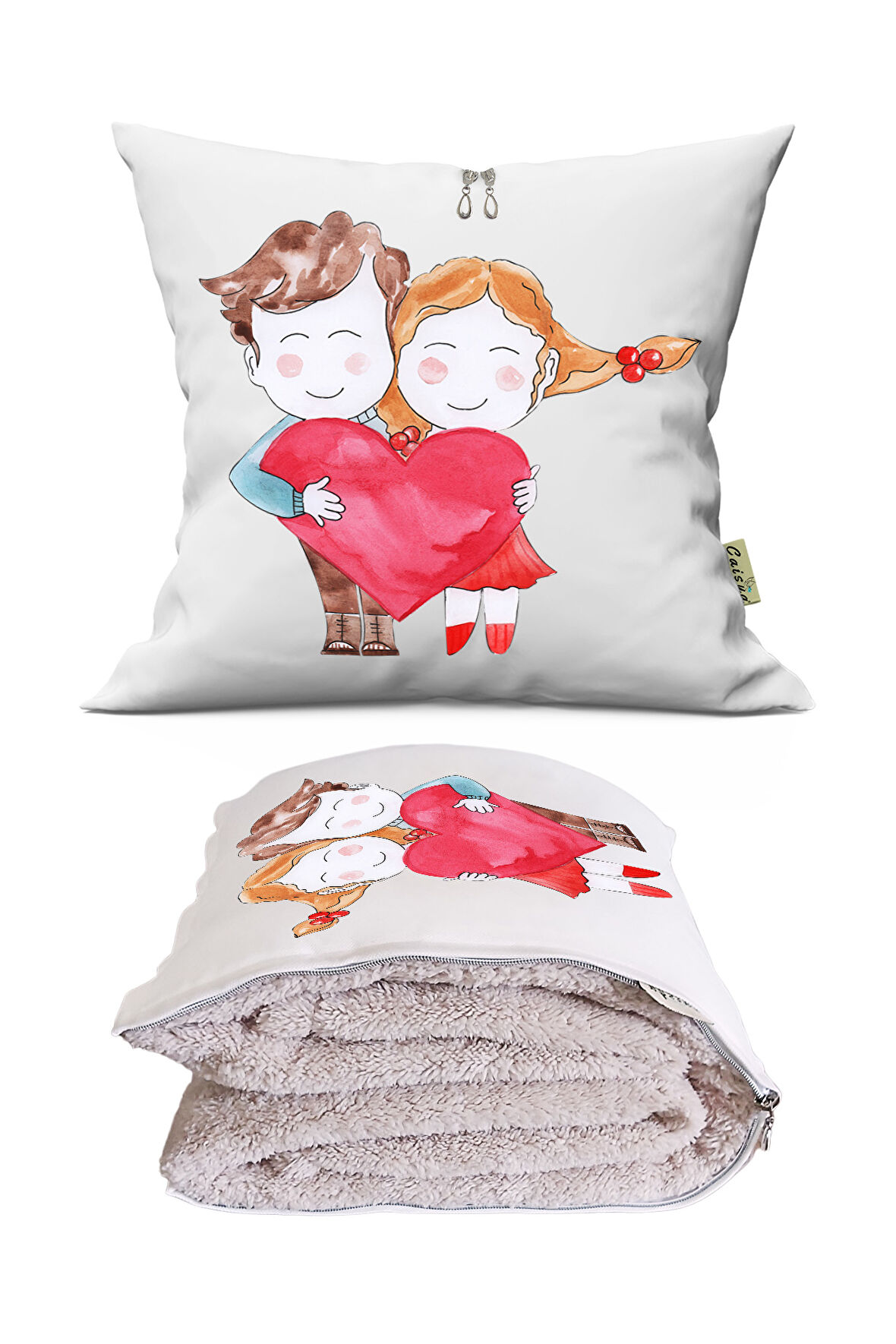Love 7 Tv Battaniyeli Opsiyonel Dekoratif Hediye Yastık
