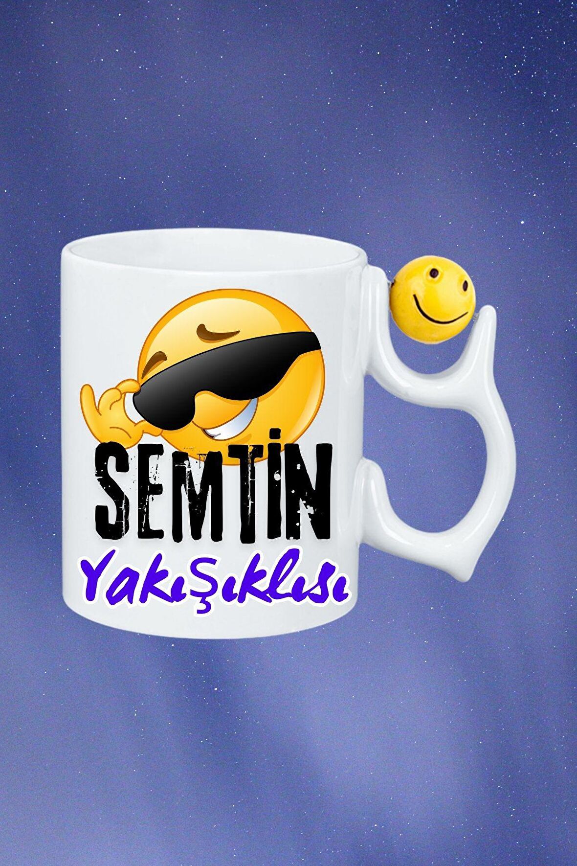 Semtin Yakışıklısı Baskılı Smile Emoji Toplu Kupa Bardak Çay Kahve Fincanı