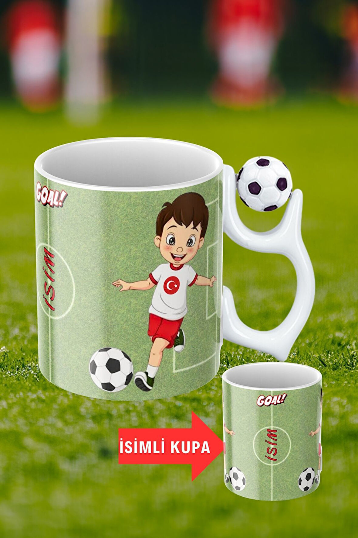 Siyah Beyaz Futbol Toplu Milli Takım Oyunculu Taraftar İsimli Baskılı Kupa Bardak