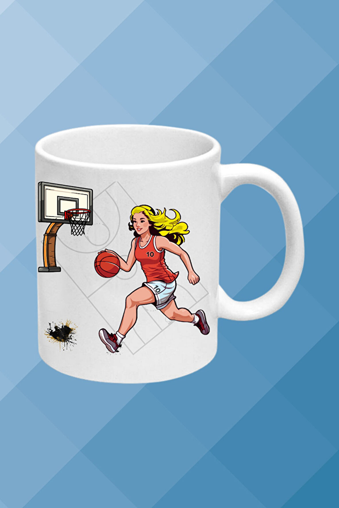 Basketboll Temalı Basket Sever Kupa Bardak Çay Kahve Fincanı Kadın Oyunculu-11