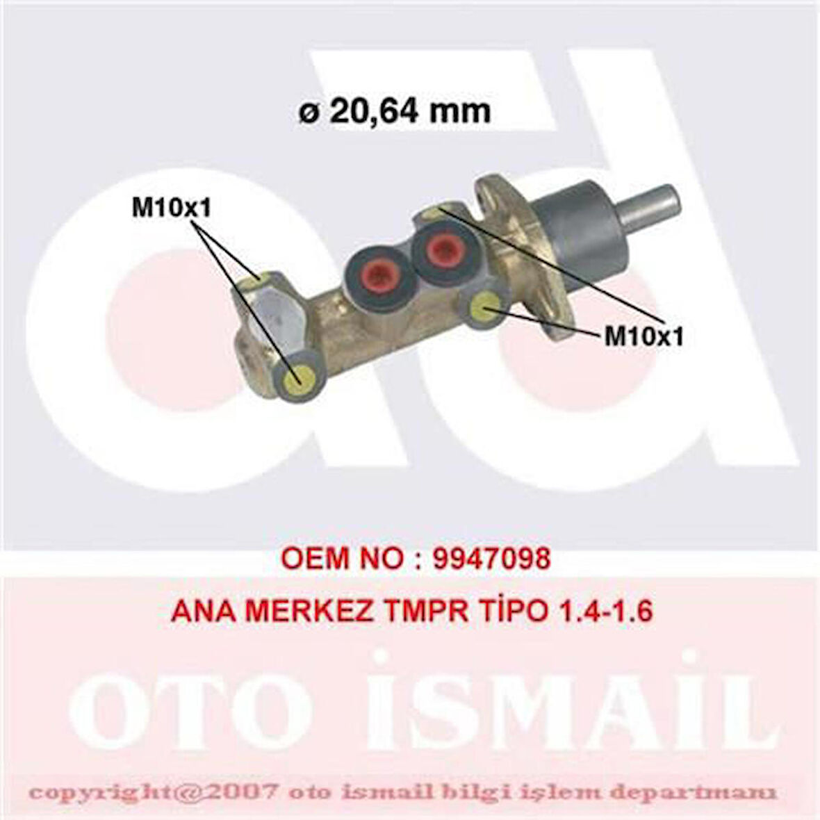 CIFAM Ana Merkez Tempra 1.4-1.6-1.8 90-96 Tıpo 1.4-1.6-1.8 81-95 20.6mm