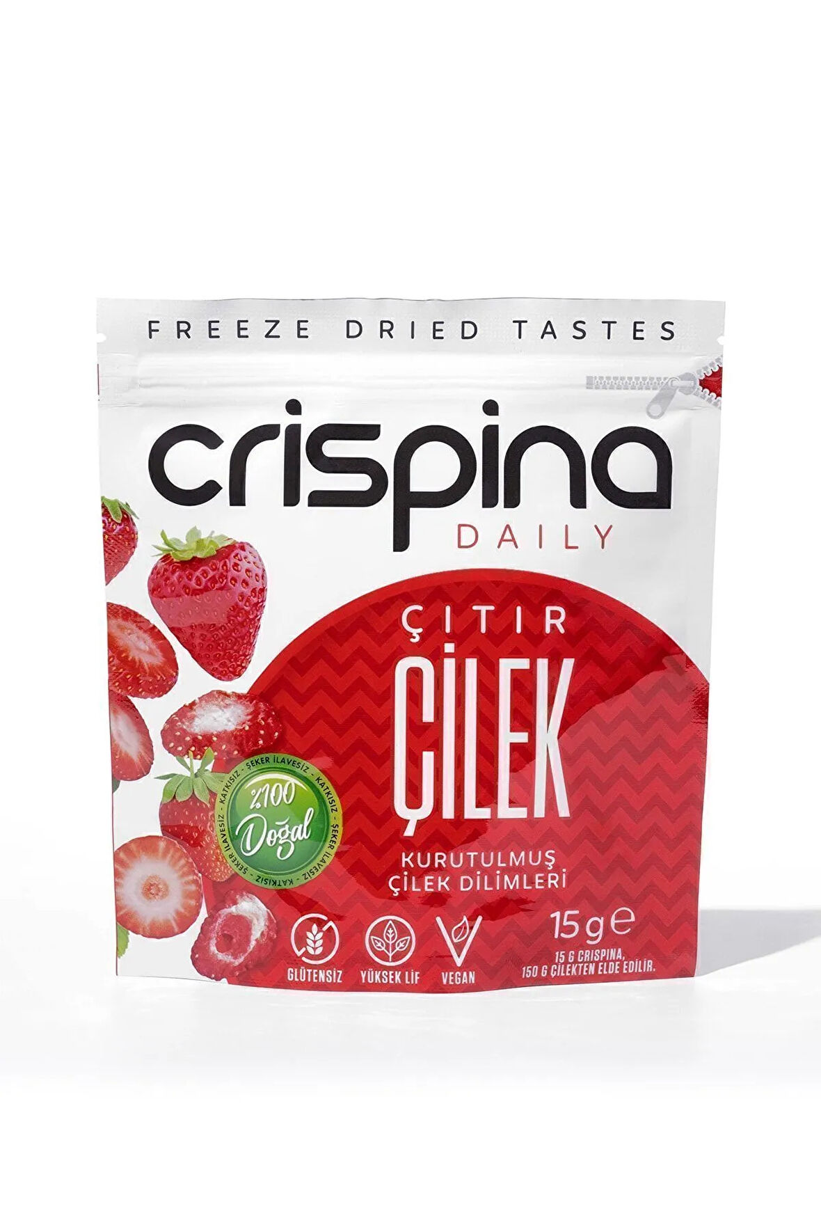 Çilek Kuru Meyve Cipsi Dondurularak Kurutulmuş Freeze Dried Çıtır Çilek Sağlıklı Atıştırmalık 15 gr