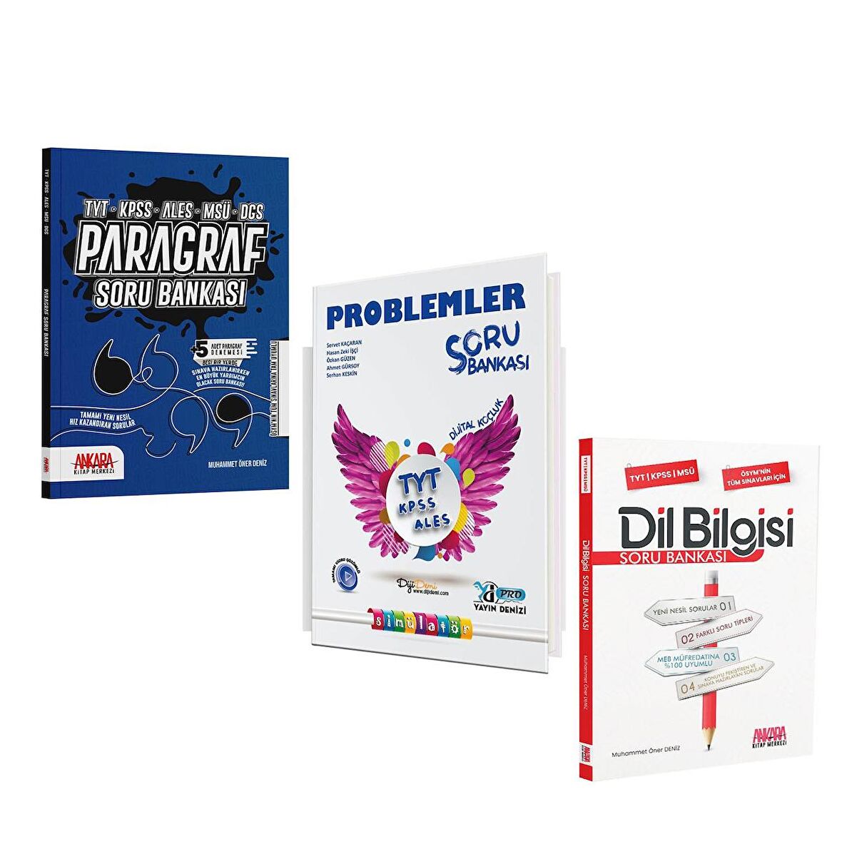 Ankara Kitap Merkezi Dil Bilgisi Paragraf ve Yayın Denizi Problemler Soru Bankası Seti 3 Kitap
