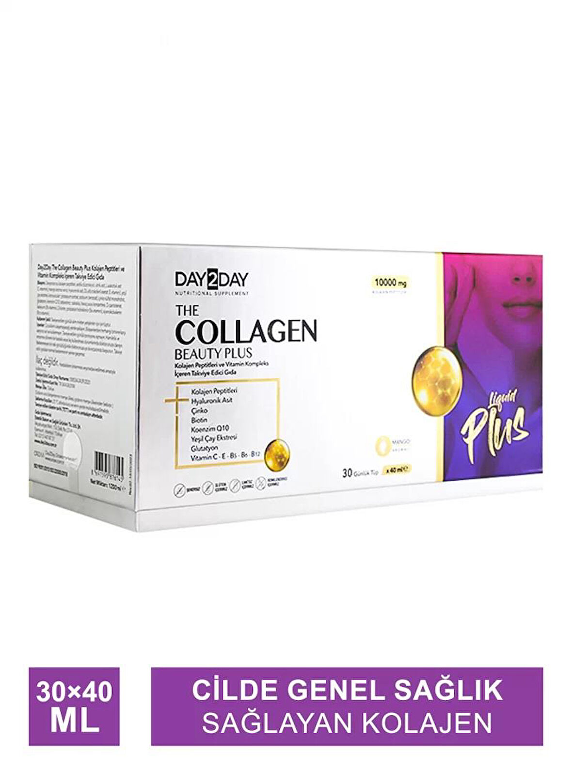 The Collagen Beauty Plus Mango Aromalı Takviye Edici Gıda 10000mg 30TüpX40 ml