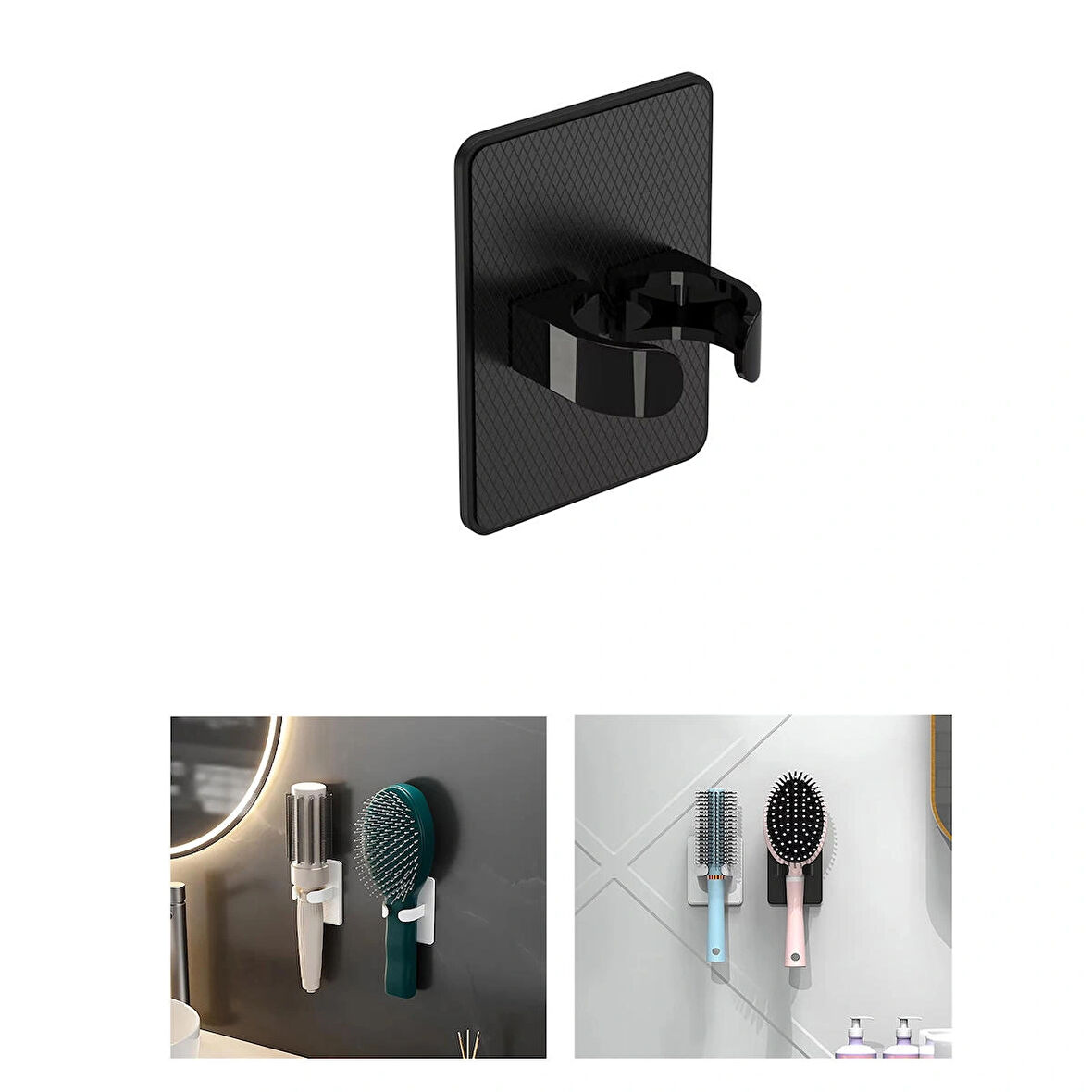 Microcase  Yapışkanlı Duvara Monte Tarak Fırça Tutucu Askılık- SİYAH AL4941 1 Adet