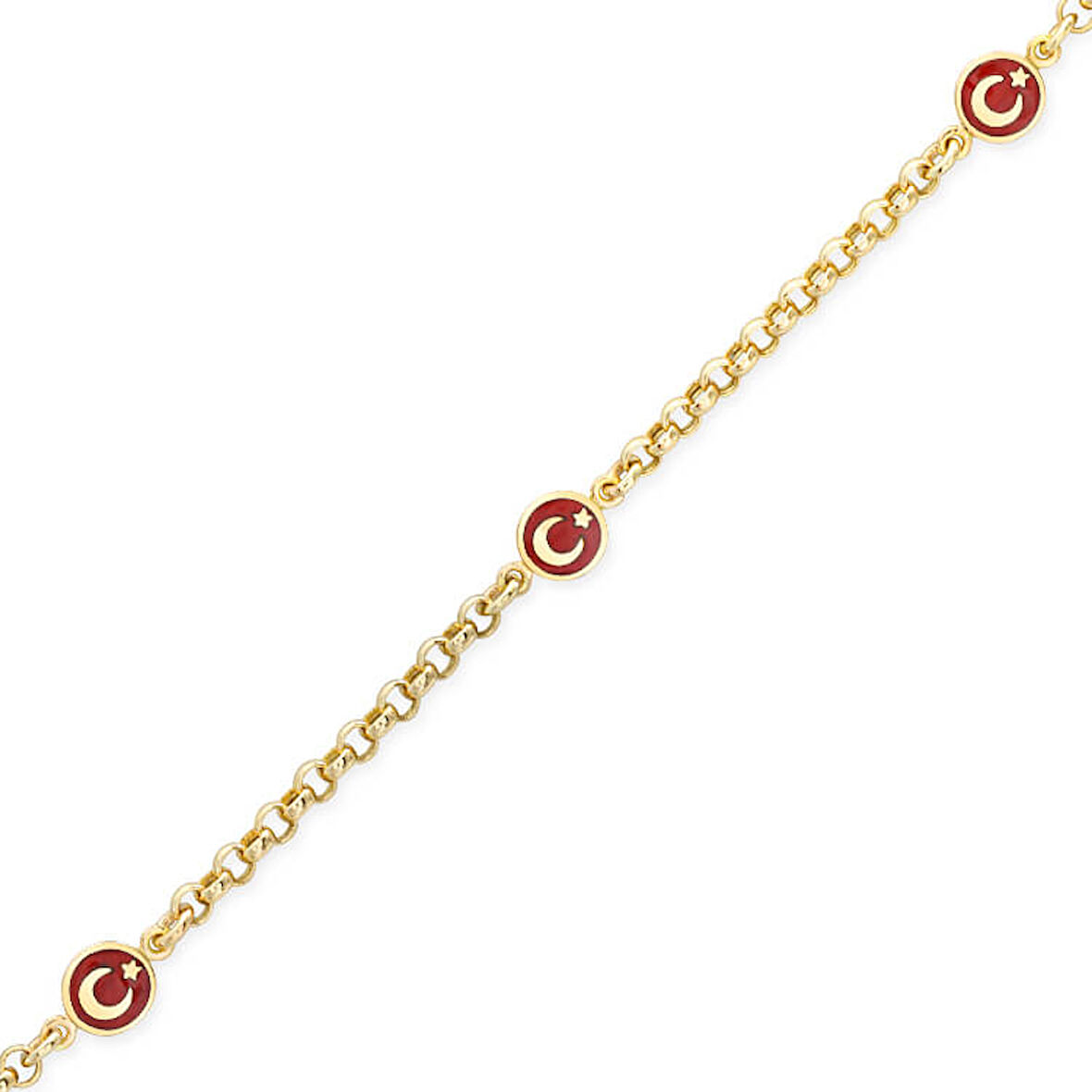 Altın Ay Yıldızlı Çocuk Bilekliği (CKN0041)