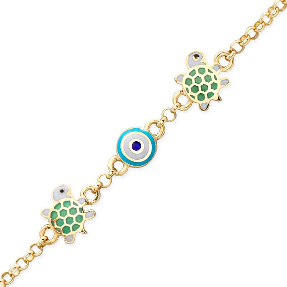 Kaplumbağalı Altın Çocuk Bileklik (CKN0050)