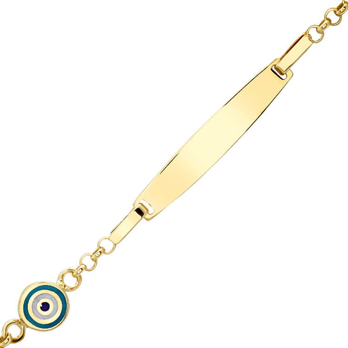 Nazar Detaylı Altın Bebek Künyesi (CKN0055)