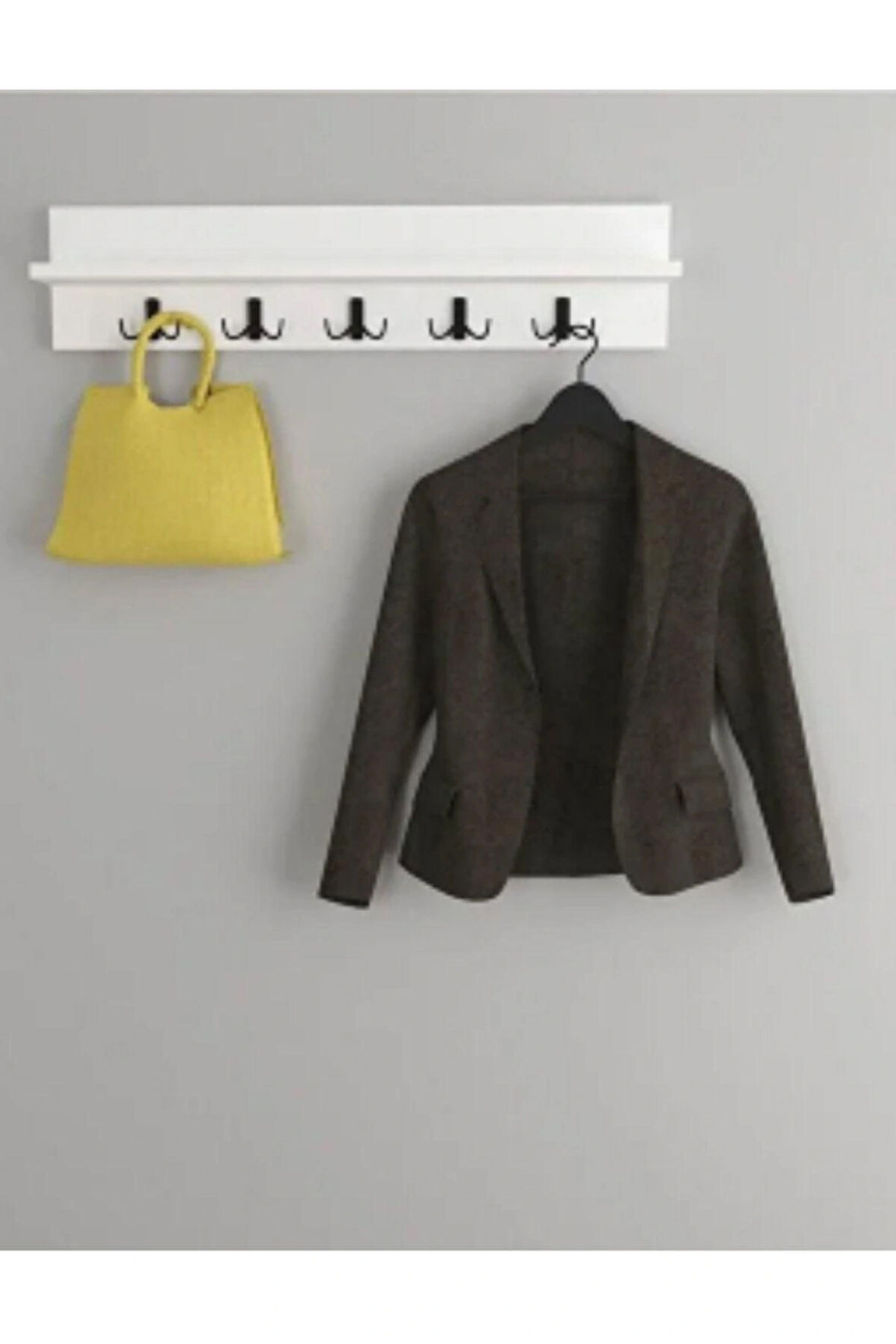 Portmanto Elbise Askılığı, Duvar Askılığı, Beyaz, 80 Cm Beyaz