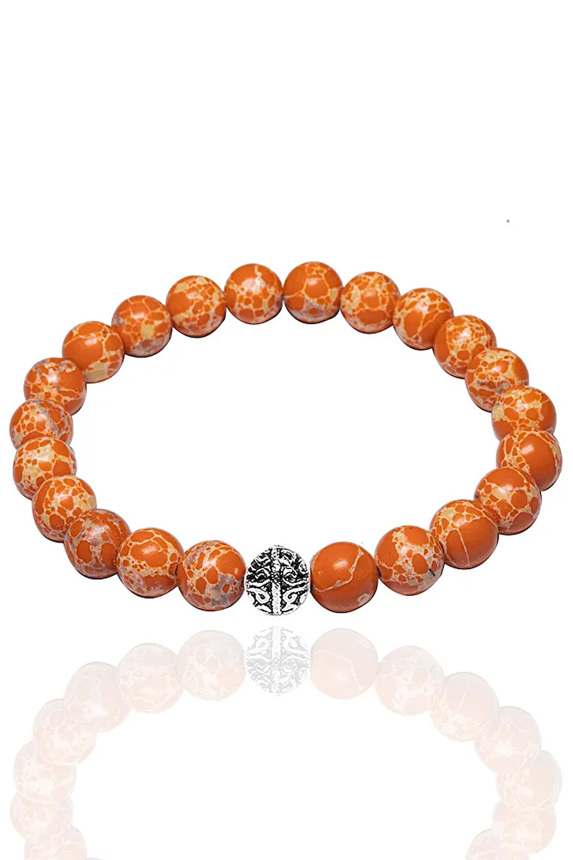 Sertifikalı Gümüş Aparatlı Turuncu Varisit Taşı Bileklik