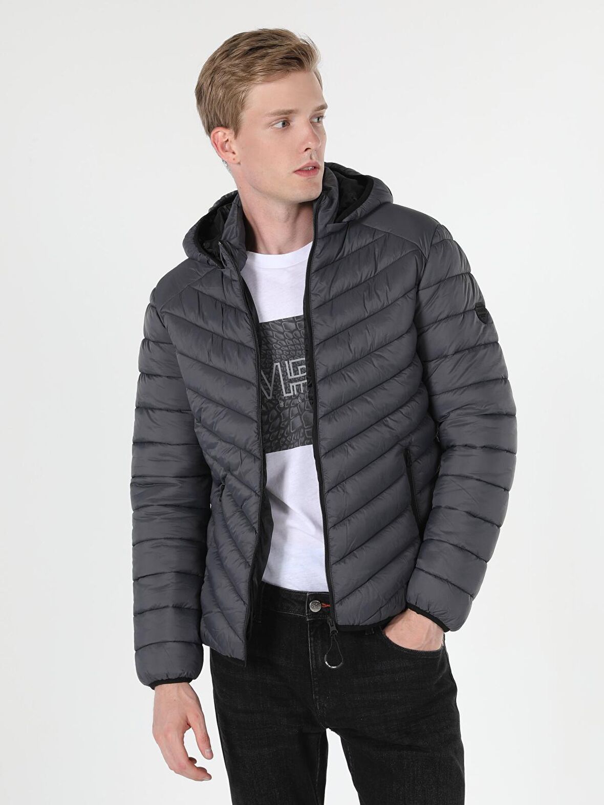  Slim Fit  Erkek Antrasit Mont