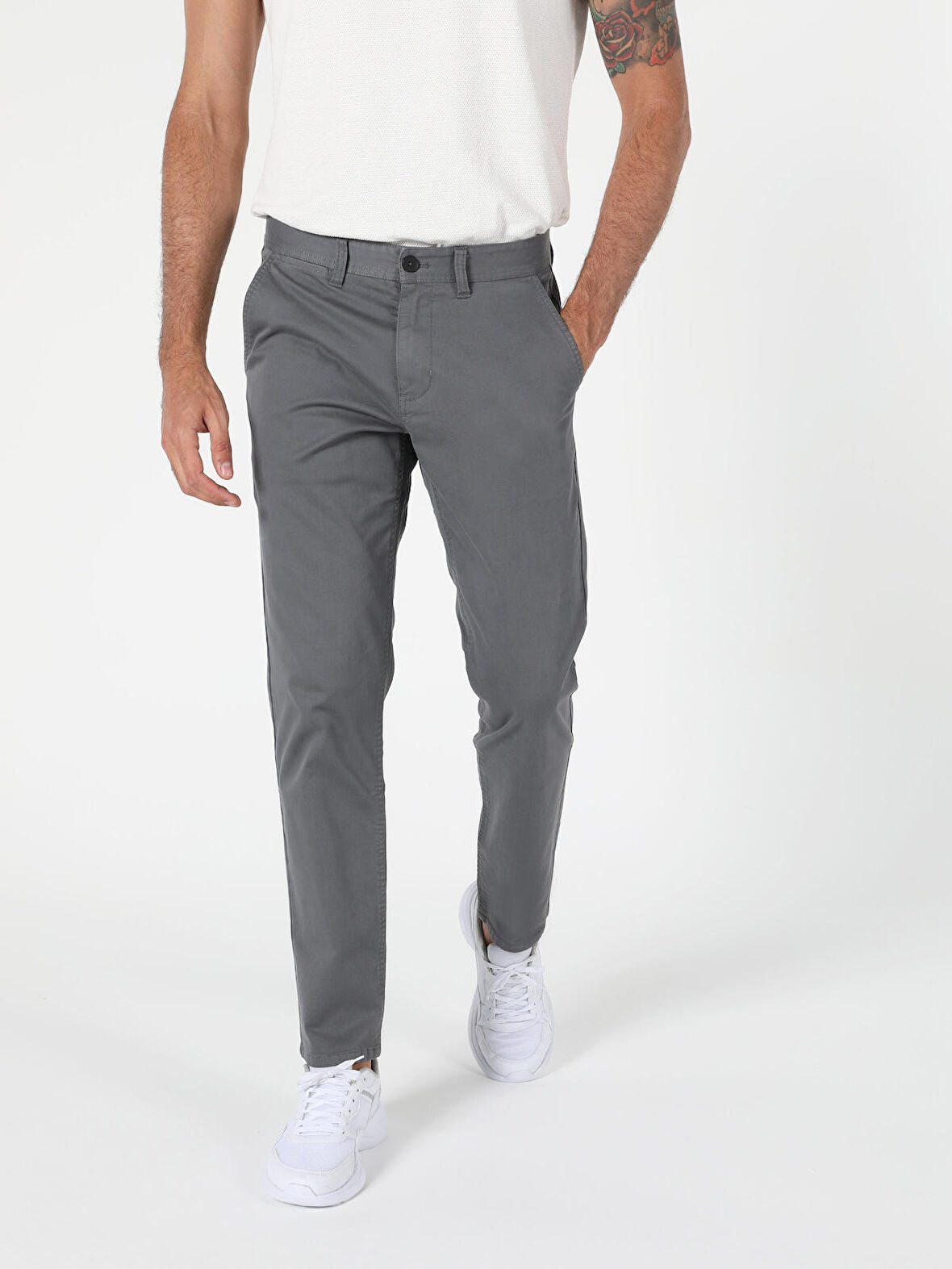 Regular Fit Koyu Gri Erkek Pantolon