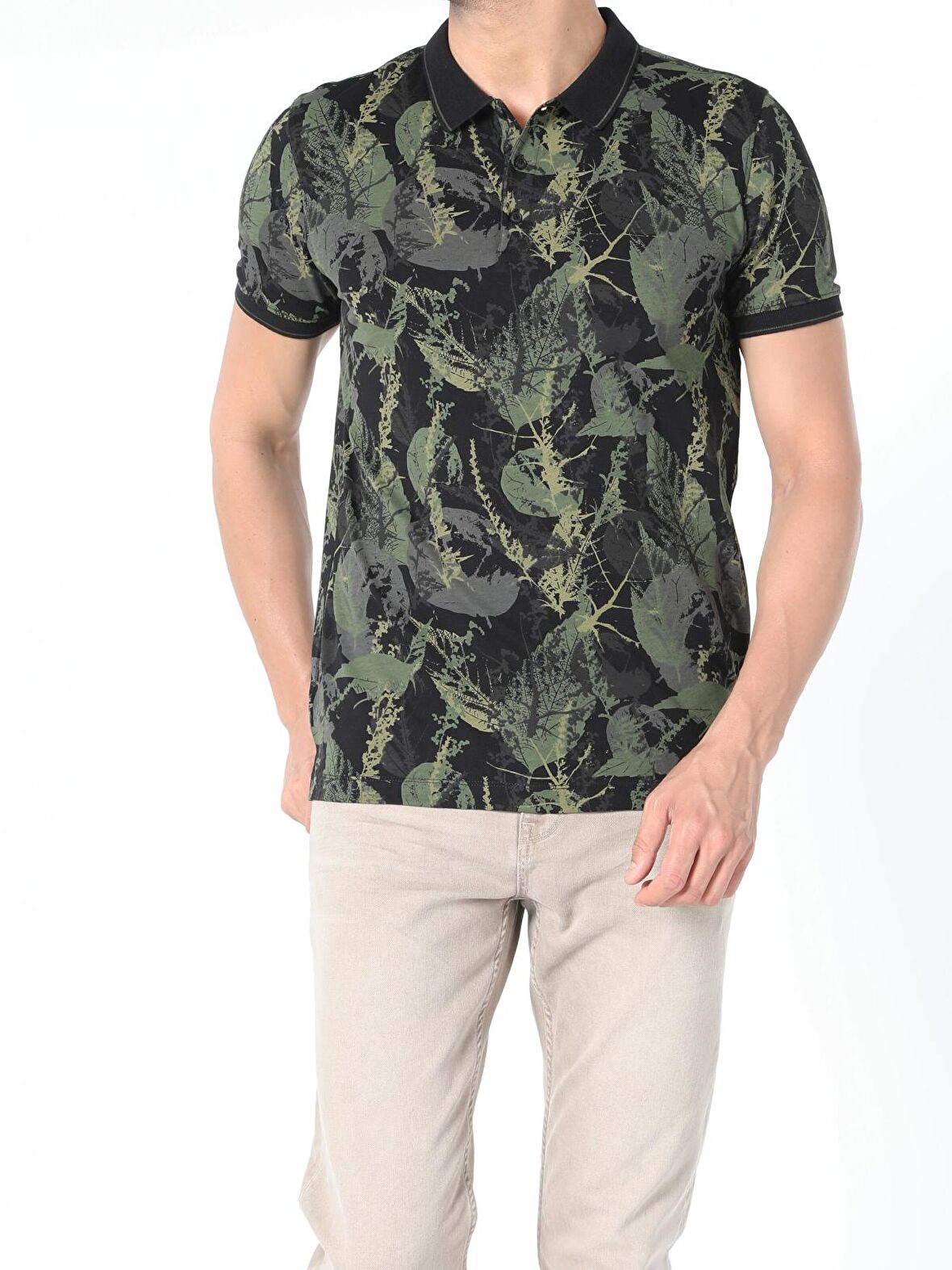 Regular Fit Erkek Siyah Kısa Kol Polo Tişört