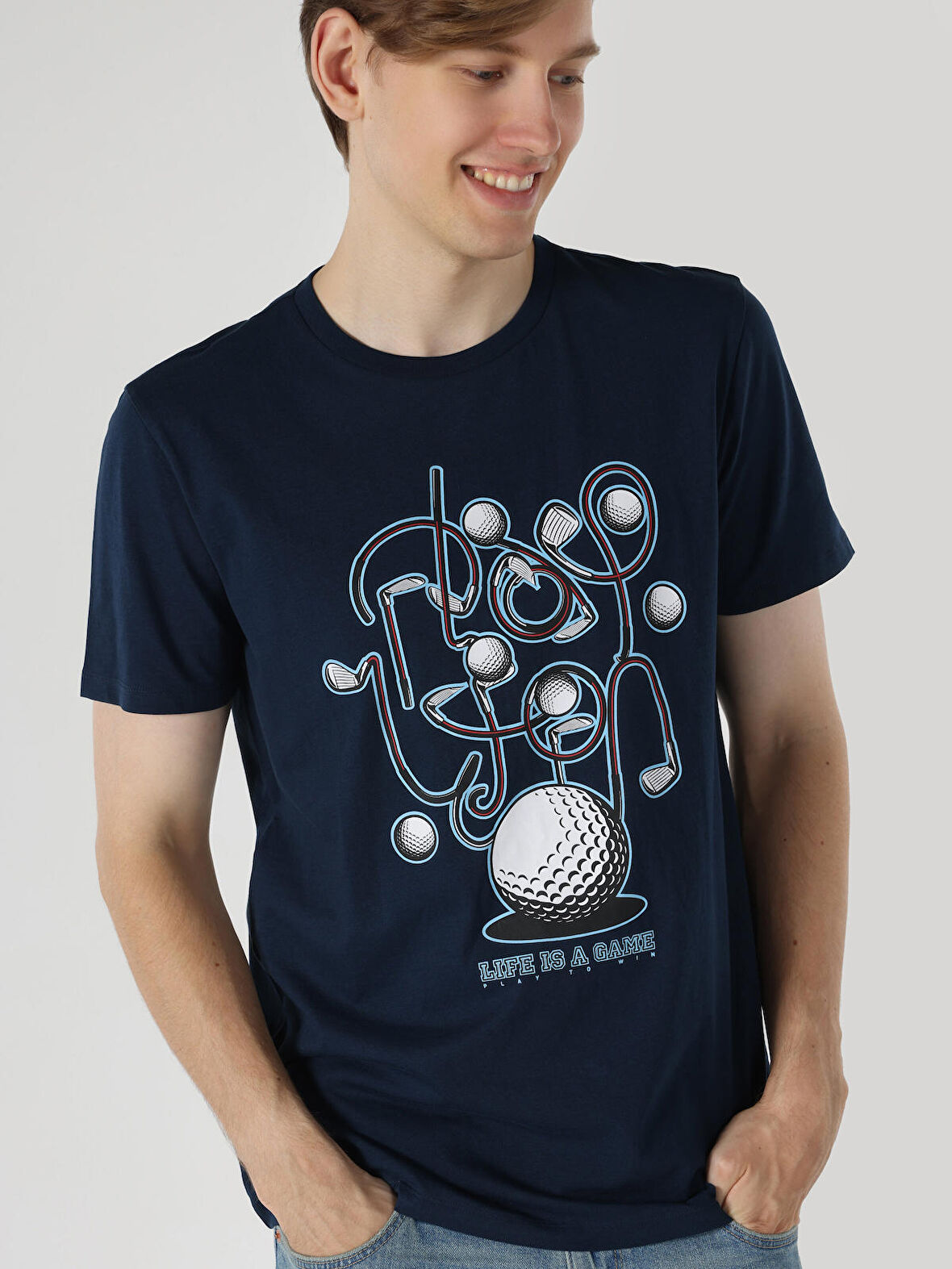 Lacivert Erkek Tshirt K.kol