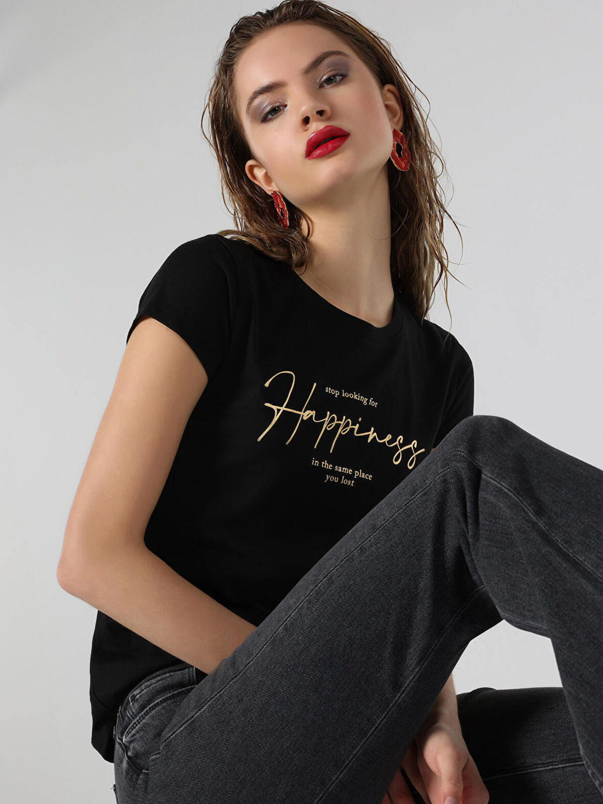 Siyah Kadın Tshirt