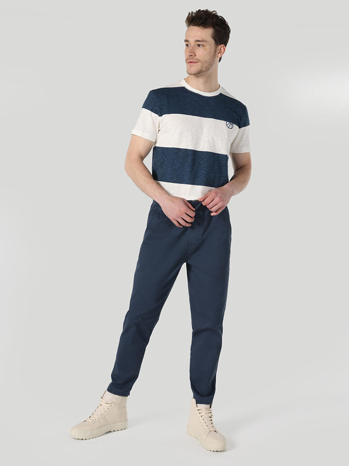 Regular Fit Orta Bel Düz Paça Lacivert Erkek Pantolon