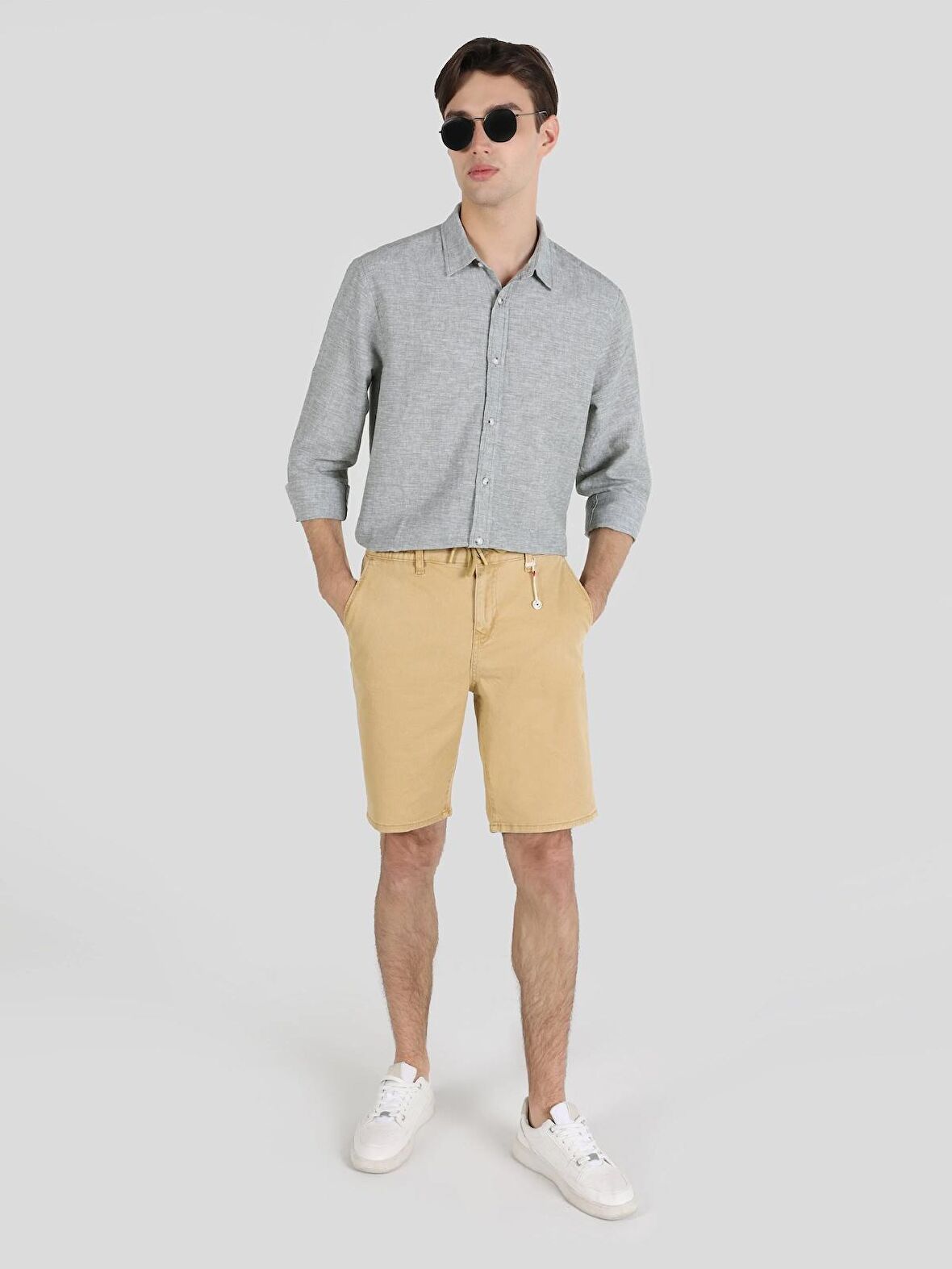 Chino Fit Orta Bel Camel Erkek Şort Cl1064429
