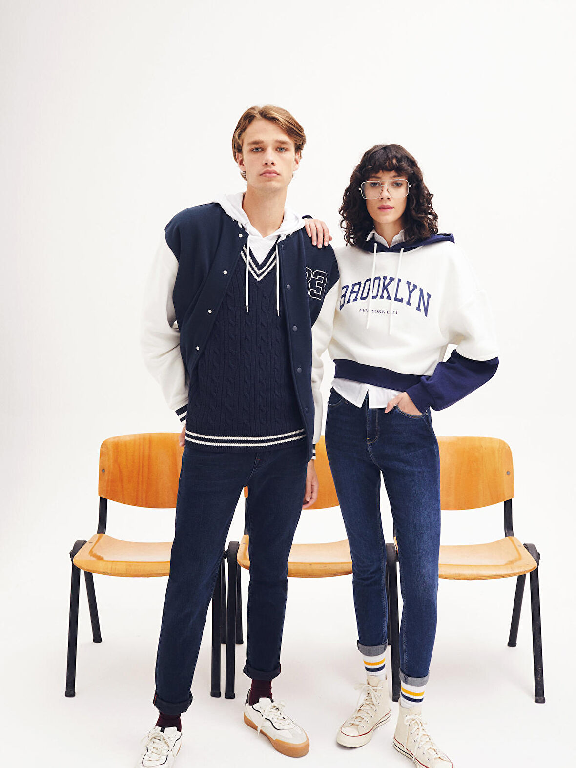 V Yaka Süveter Lacivert Erkek Kazak