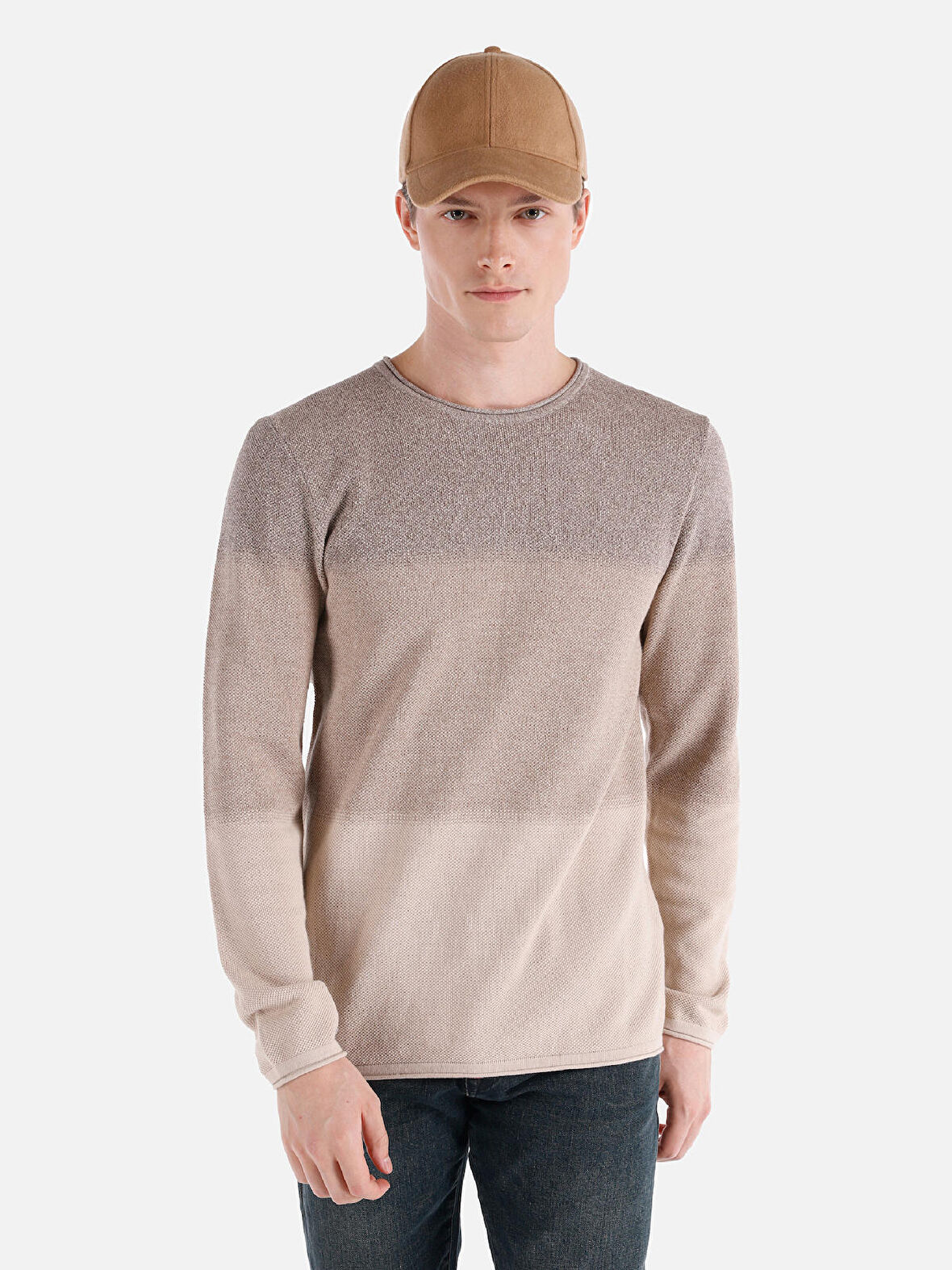 Regular Fit Triko Bej Erkek Kazak