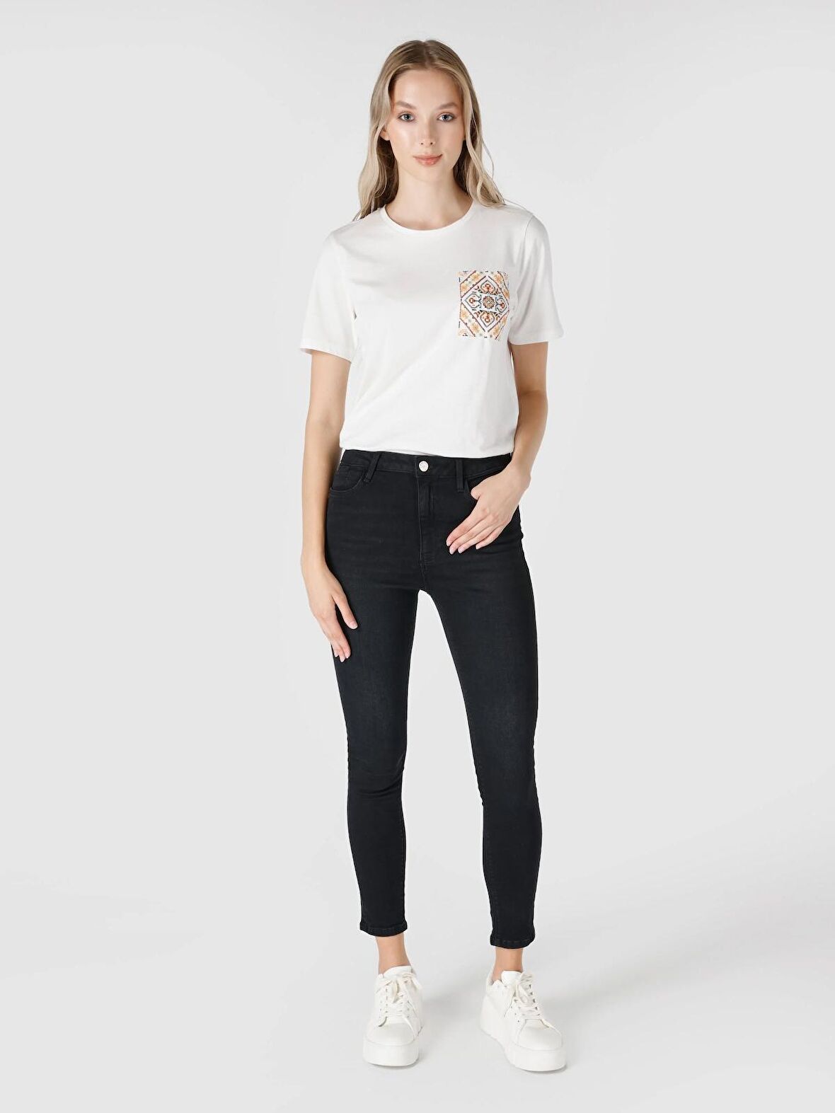 759 Lara Super Slim Fit Normal Bel Dar Paça Siyah Kadın Jean Pantolon Cl1065309