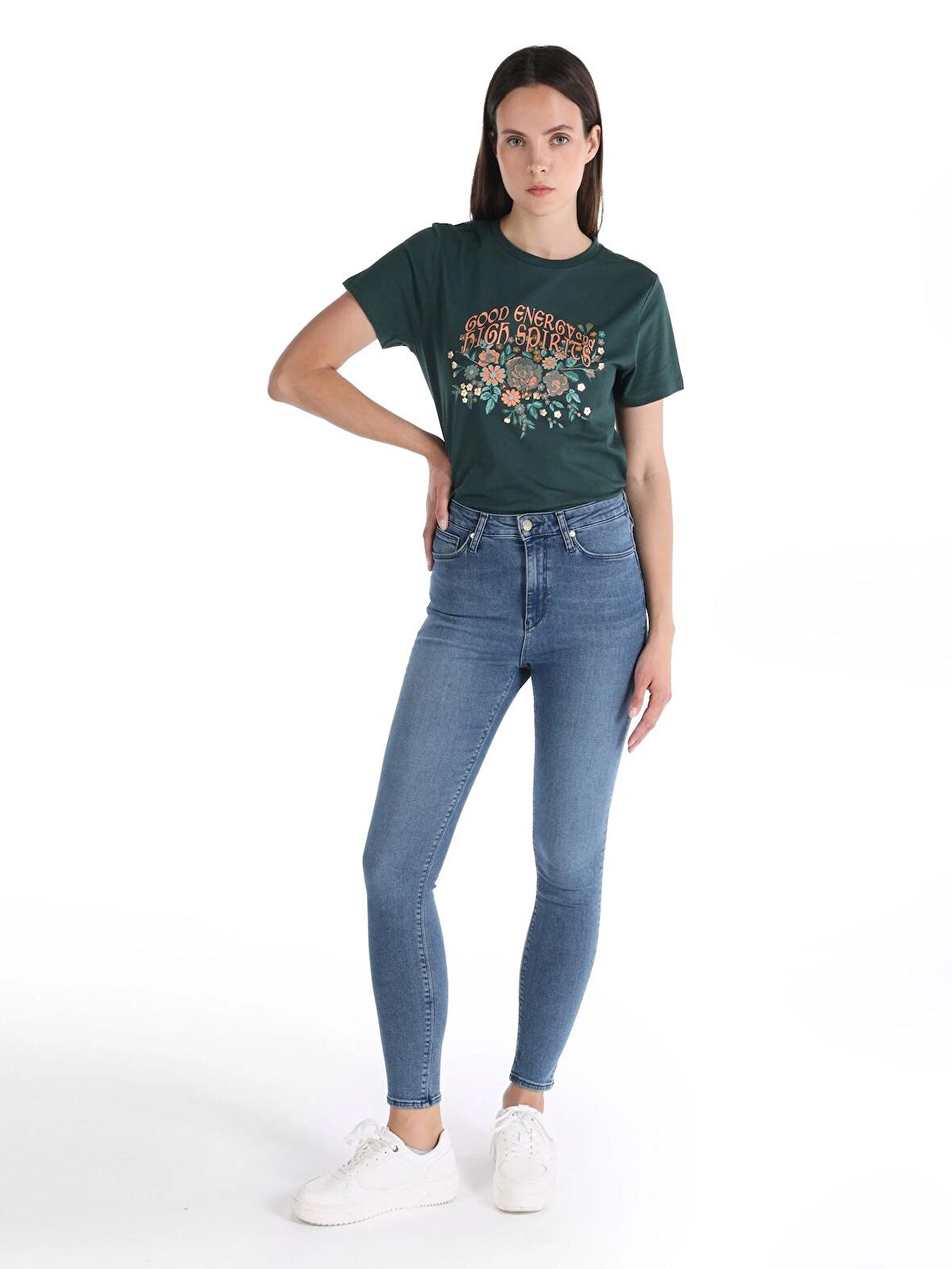 760 Diana Super Slim Fit Yüksek Bel Dar Paça Mavi Kadın Jean Pantolon Cl1065336