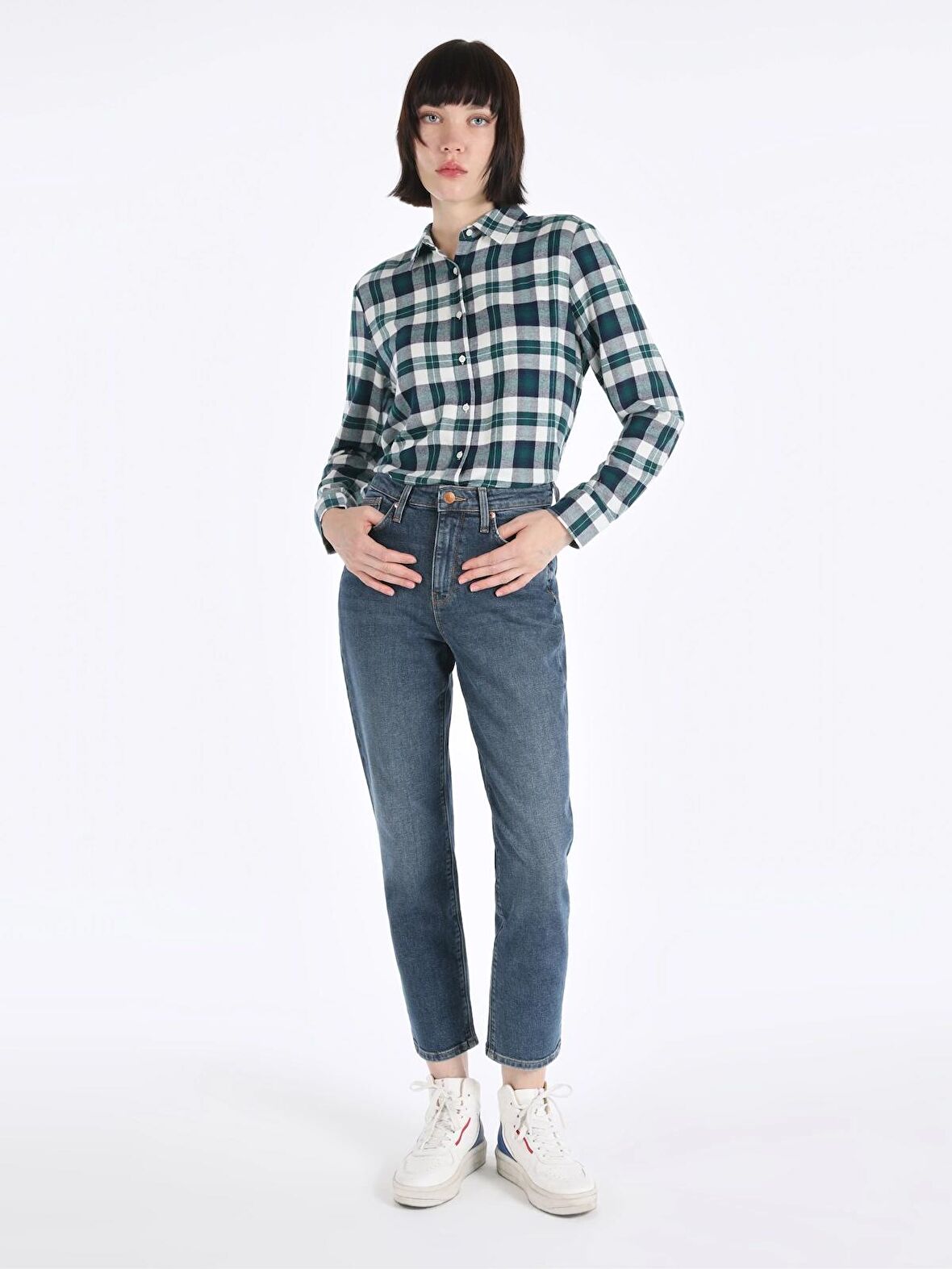 891 Maya Slim Fit Normal Bel Daralan Paça Mavi Kadın Pantolon Cl1065436