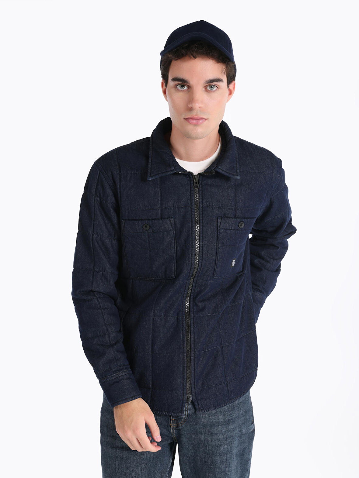 Regular Fit Fermuarlı Erkek Ceket