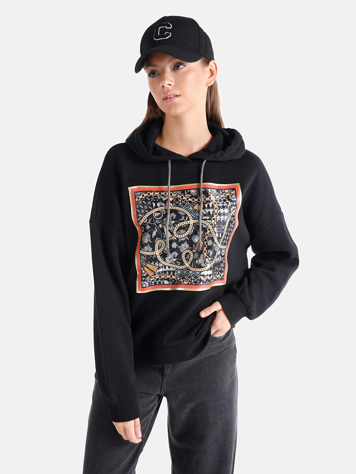 Siyah Kadın Sweatshirt