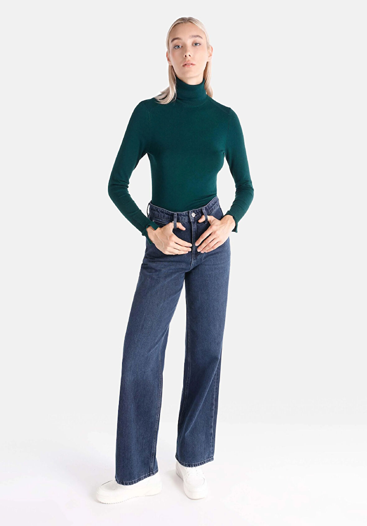 970 Berry Regular Fit Yüksel Bel Geniş Paça Kadın Denim Jean Pantolon